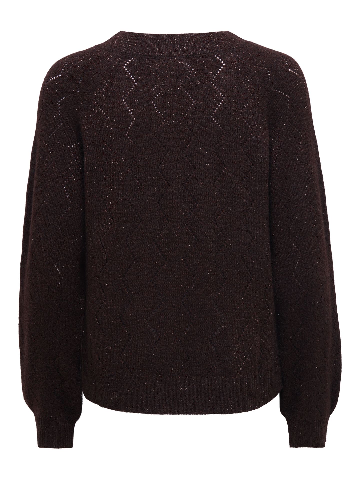 JDY JDYASPEN LIFE L/S V-NECK PULLOVER K Chocolate Plum/W. DTM LUREX 2900172425060