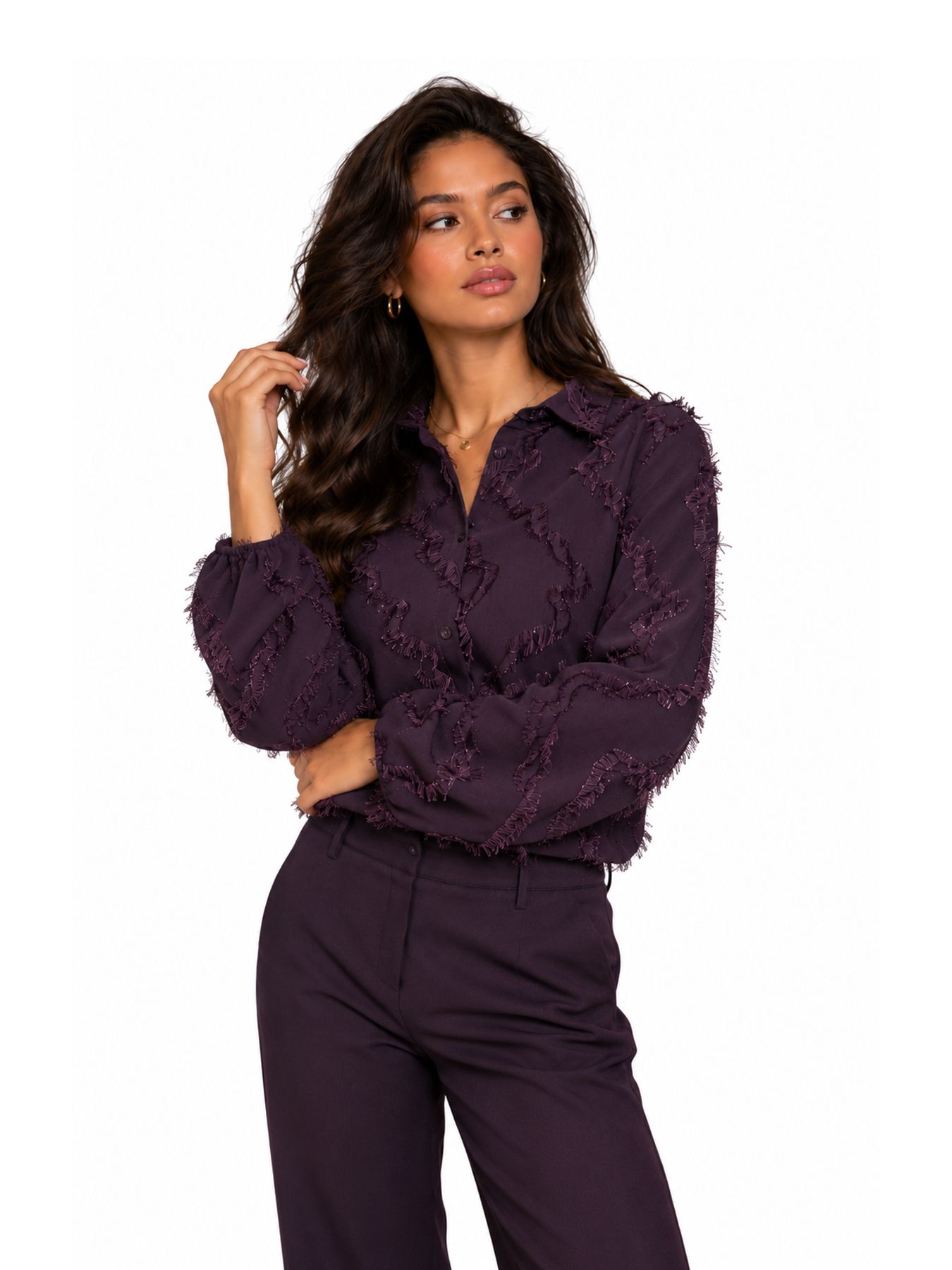 Elvira Blouse madelief Dark Grape 00121664-DAGRA