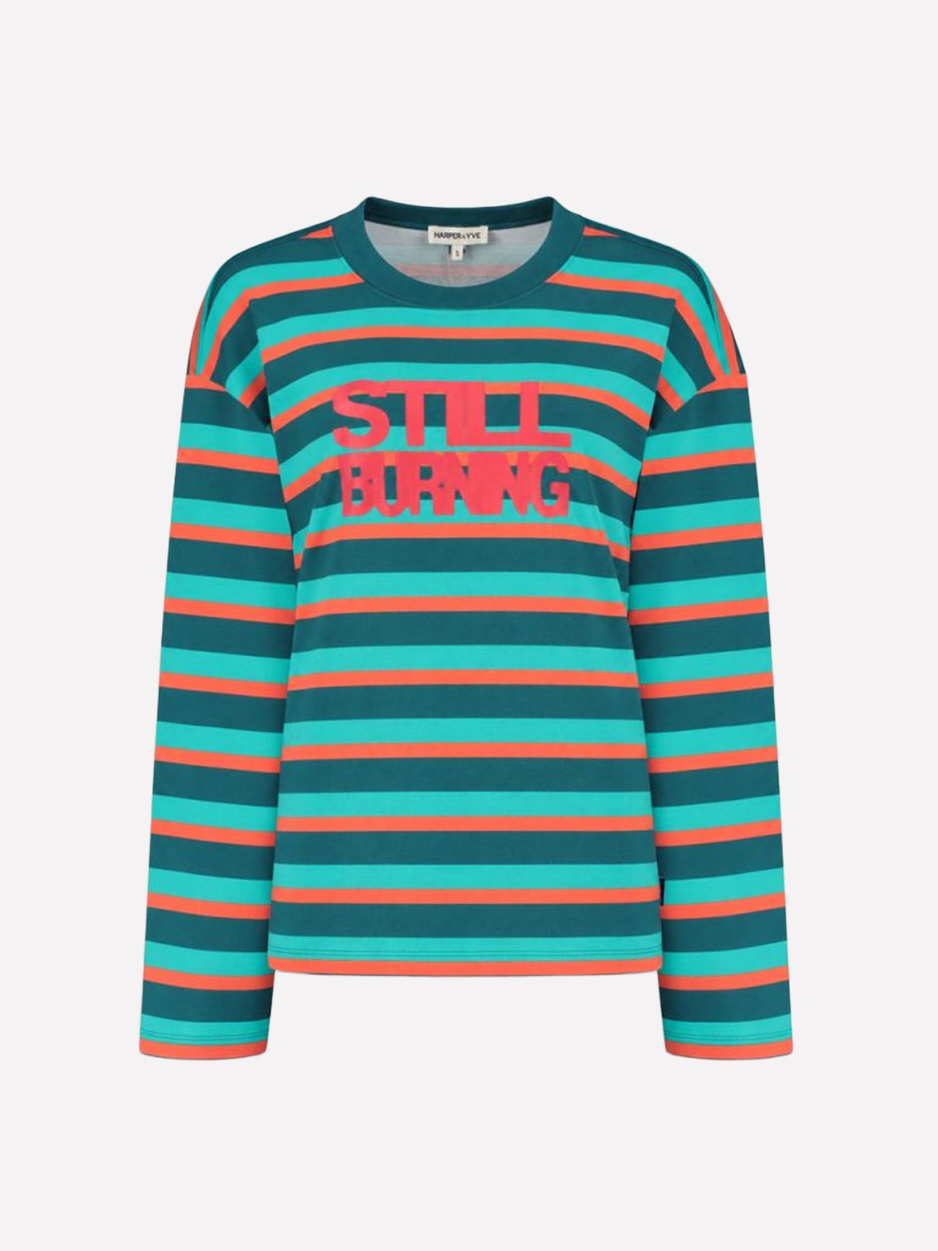 Harper & Yve STILL BURNING-LS 551 DEEP TEAL STRIPE 2900172439043