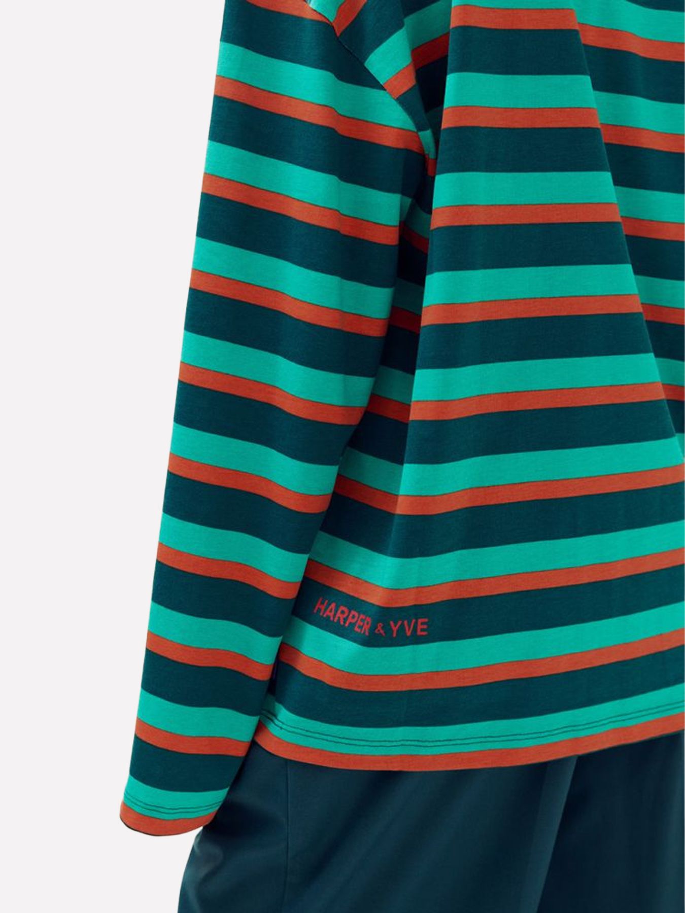 Harper & Yve STILL BURNING-LS 551 DEEP TEAL STRIPE 2900172439043