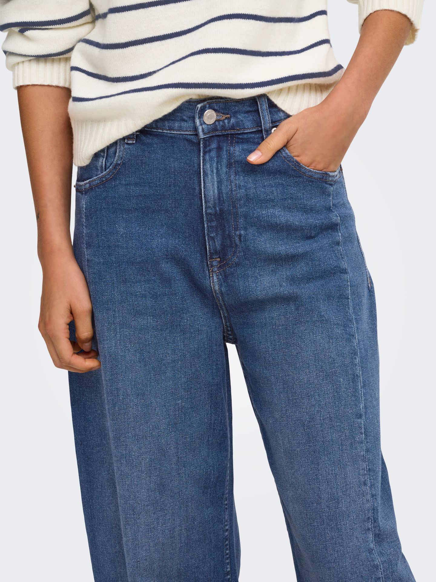 Only ONLJESSICA HW BARREL ANK DNM AZG622 Medium Blue Denim 2900172441046