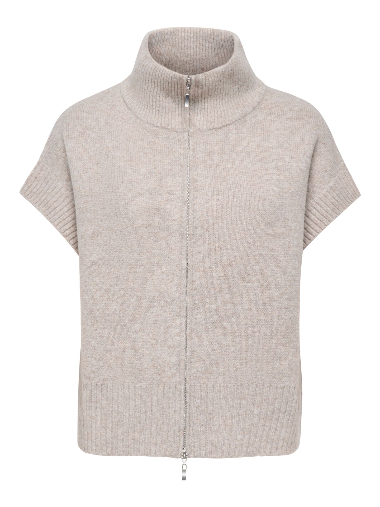 Only JDYLEA S/L HN 2WAY ZIP VEST KNT NOO Natural Melange 00121678-EKA26011400003819