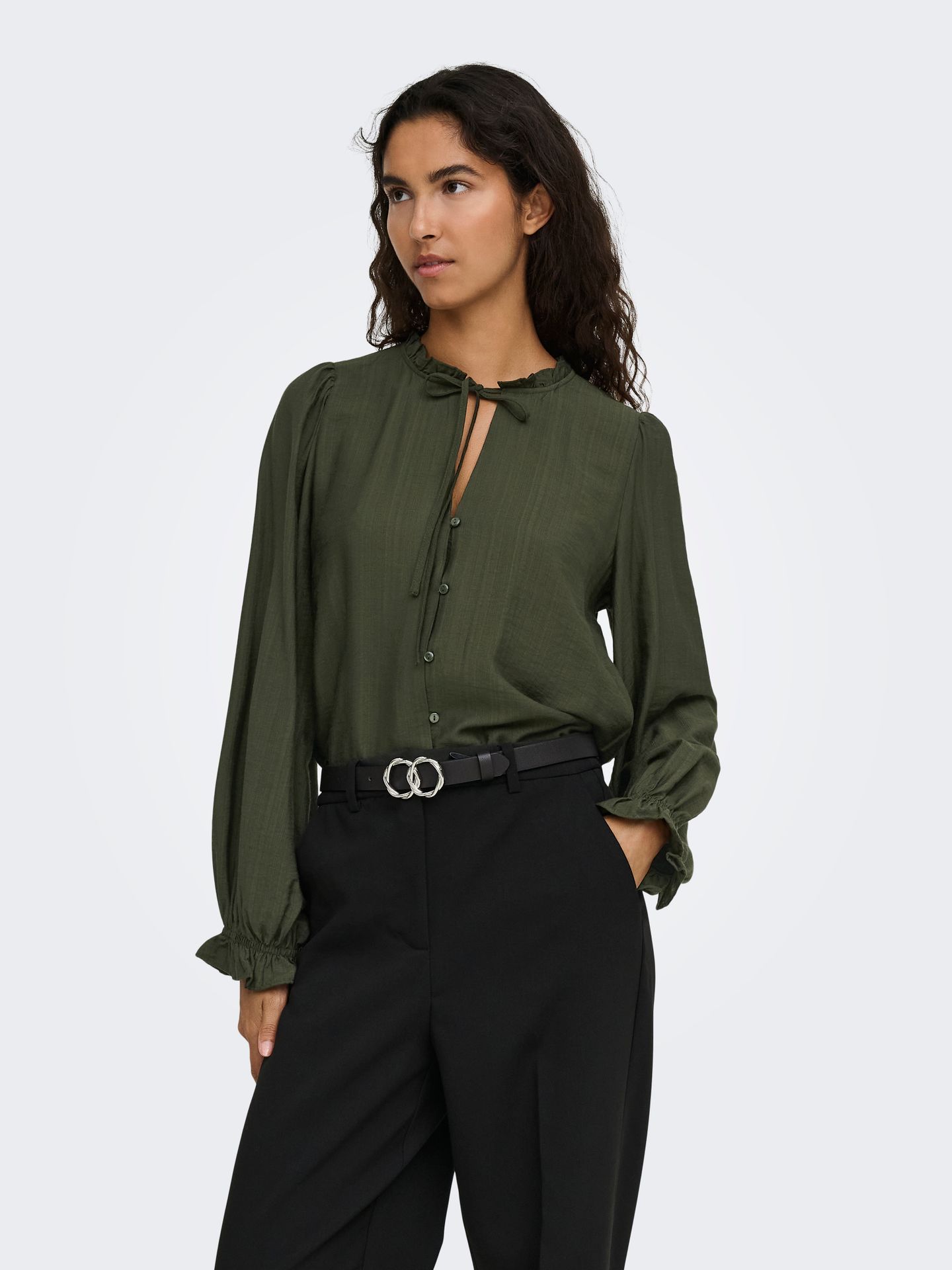 Only JDYVENUS L/S V-NECK STRING SHIRT WV Rosin 2900172452059
