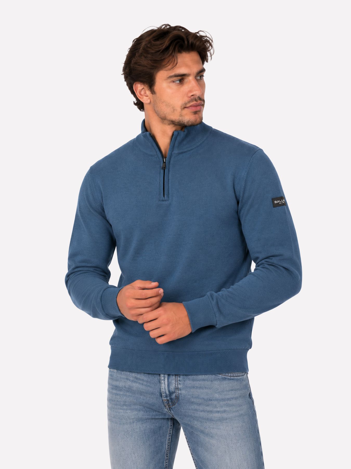 Ballin Half knit zip Steel Blue Grey 00121697-SBG