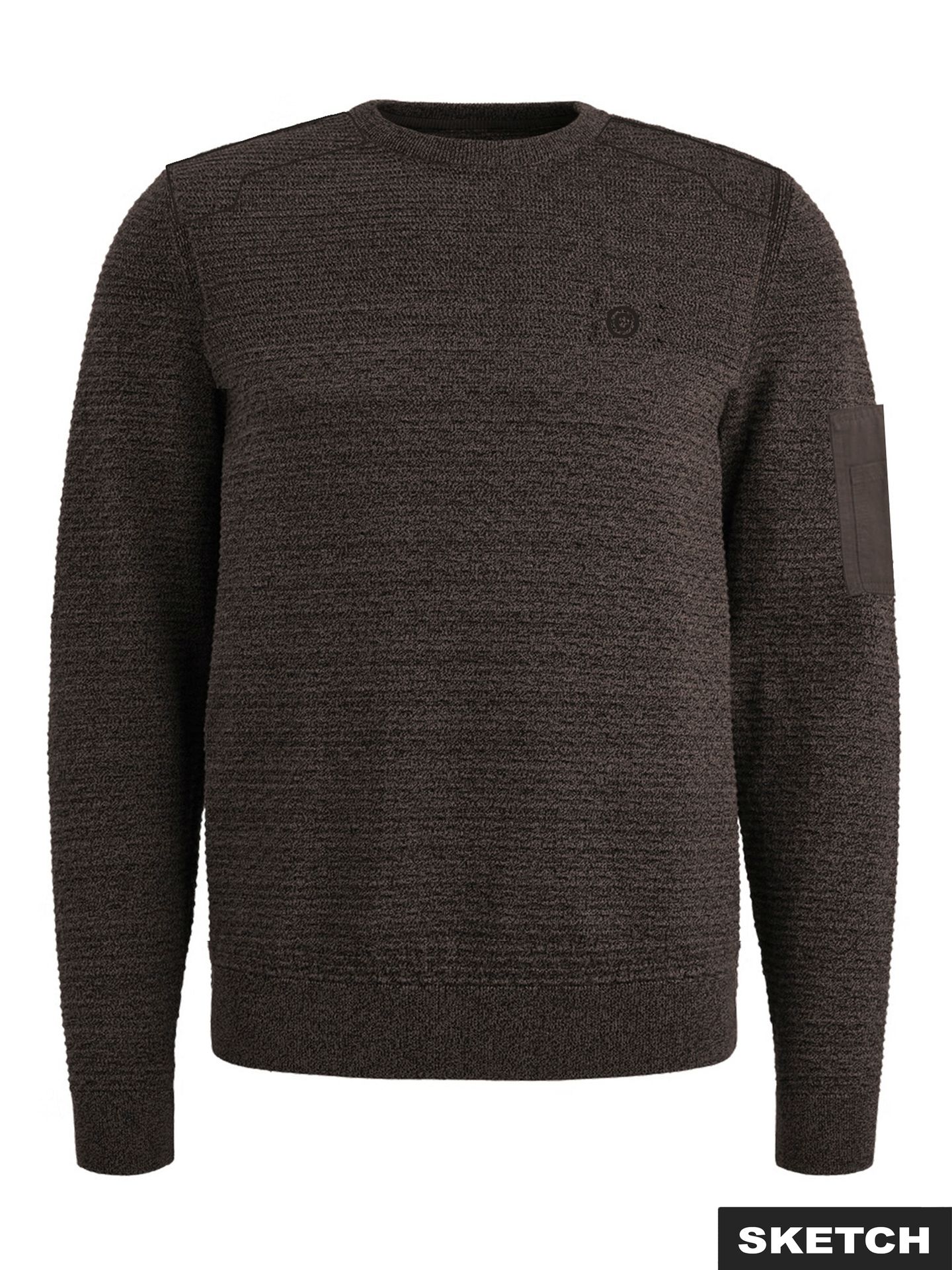 Jack & Jones JCOLEAGUE KNIT CREW NECK SMU Chocolate Torte/SLIM FIT 2900172499016