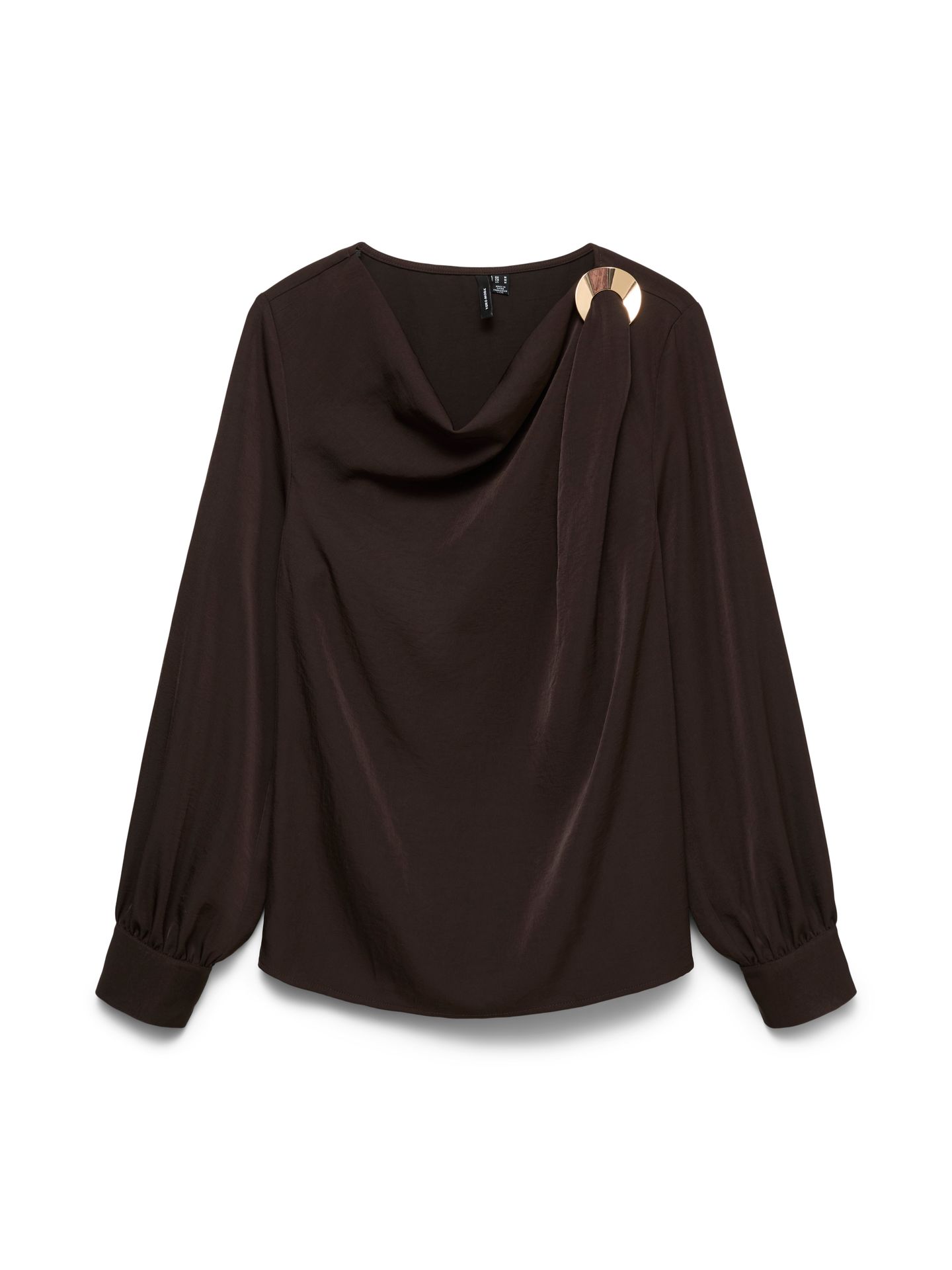 Vero Moda VMMILANI L/S O-NECK TOP WVN BTQ Chocolate Torte 00121704-EKA26011400003061
