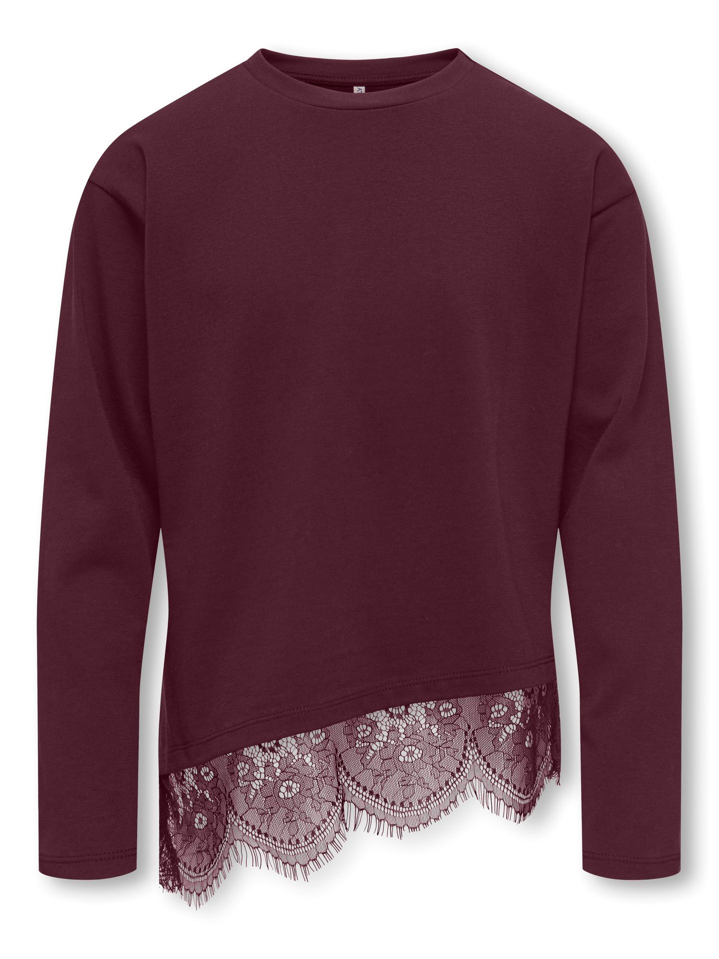 Kids Only KOGKAMIL LS ASSYMETRIC LACE TEE JRS Winetasting/MELANGE 00121705-EKA26011400003144