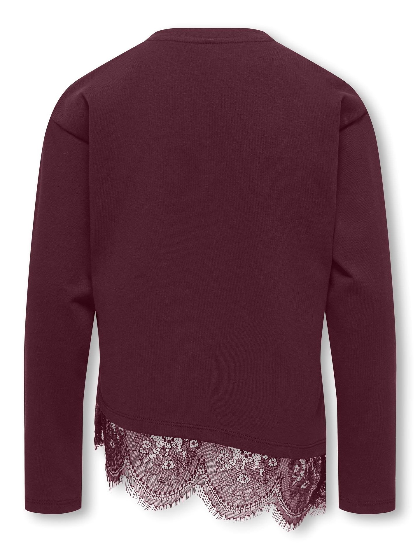 Kids Only KOGKAMIL LS ASSYMETRIC LACE TEE JRS Winetasting/MELANGE 2900172498026