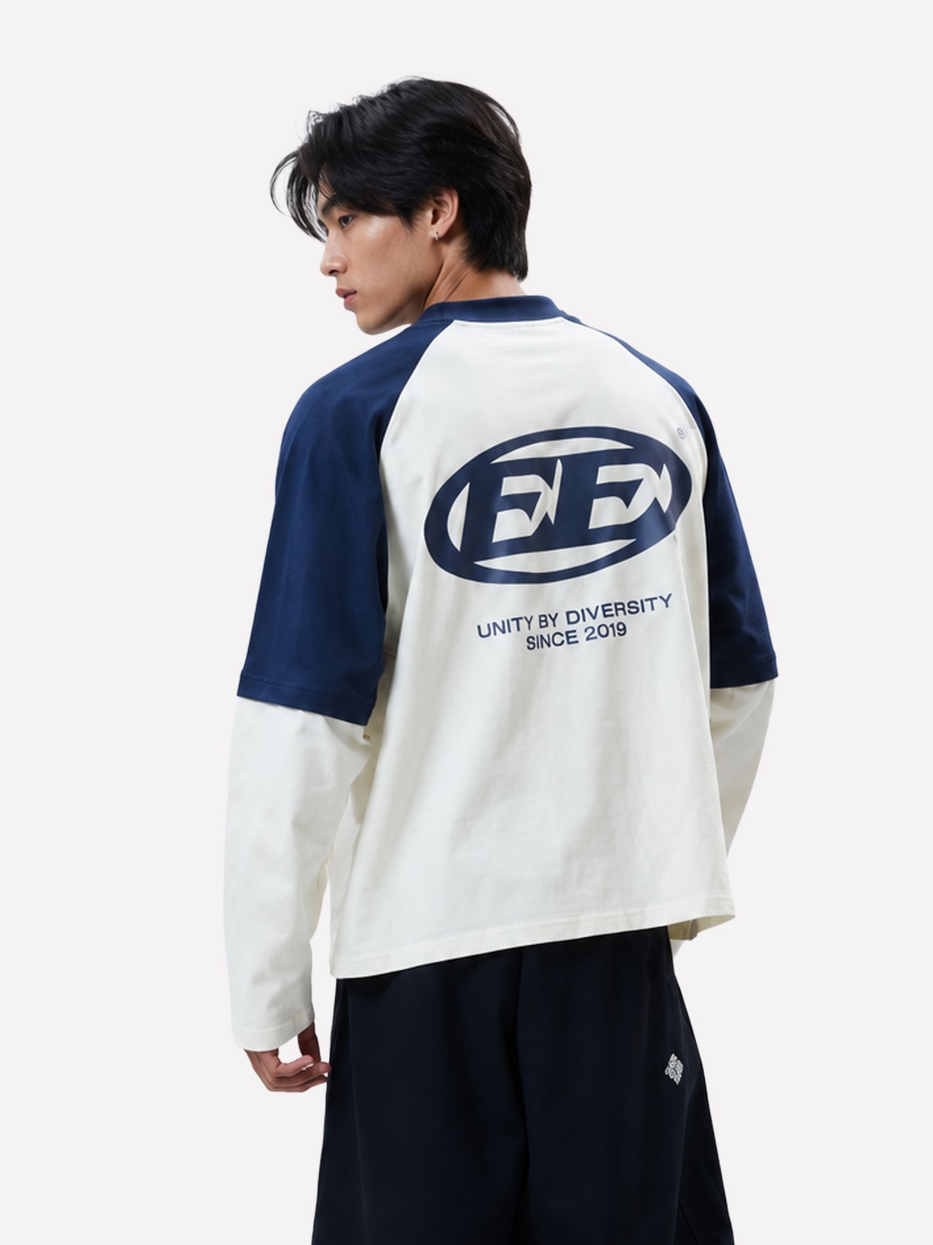 EqualitÃ© Dante Double layer longsleeve Off white/Navy 2900172504062