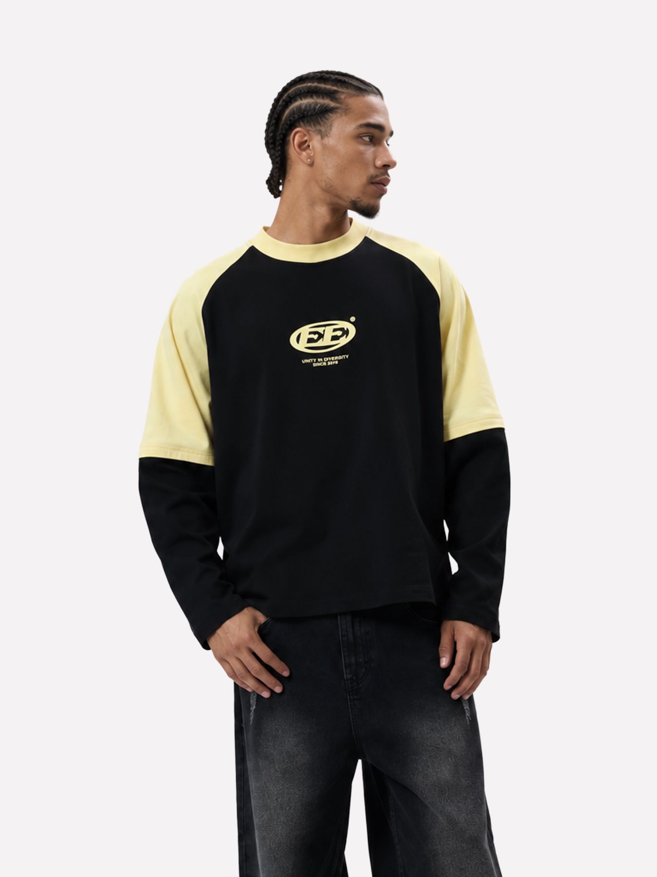 EqualitÃ© Dante Double layer longsleeve Black/Yellow 00121708-902