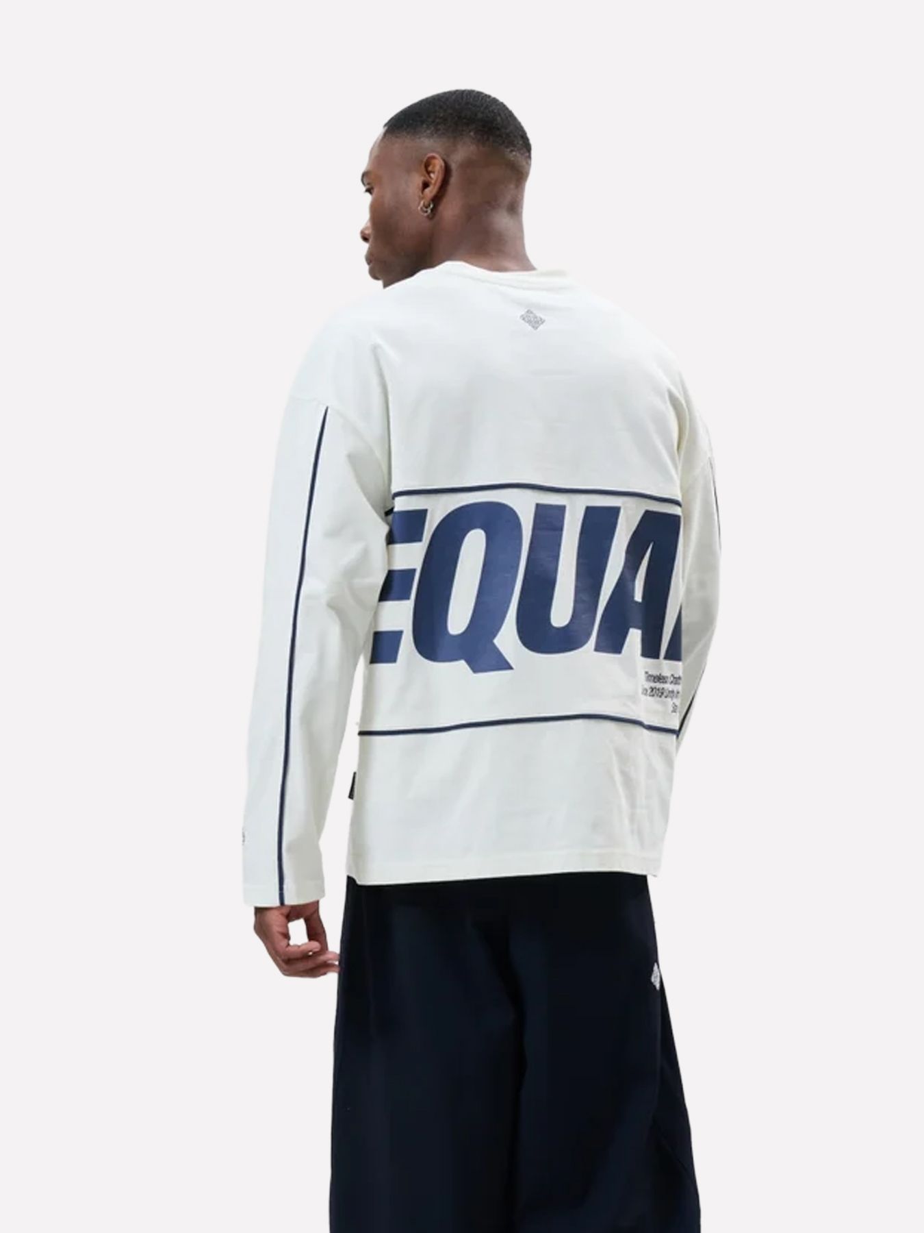 EqualitÃ© Bruno line longsleeve tee Off white/Navy 2900172507063