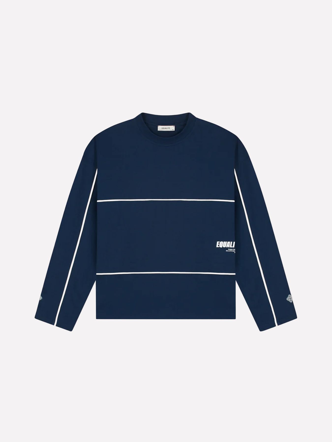 EqualitÃ© Bruno line longsleeve tee Navy/ Off white 2900172506035