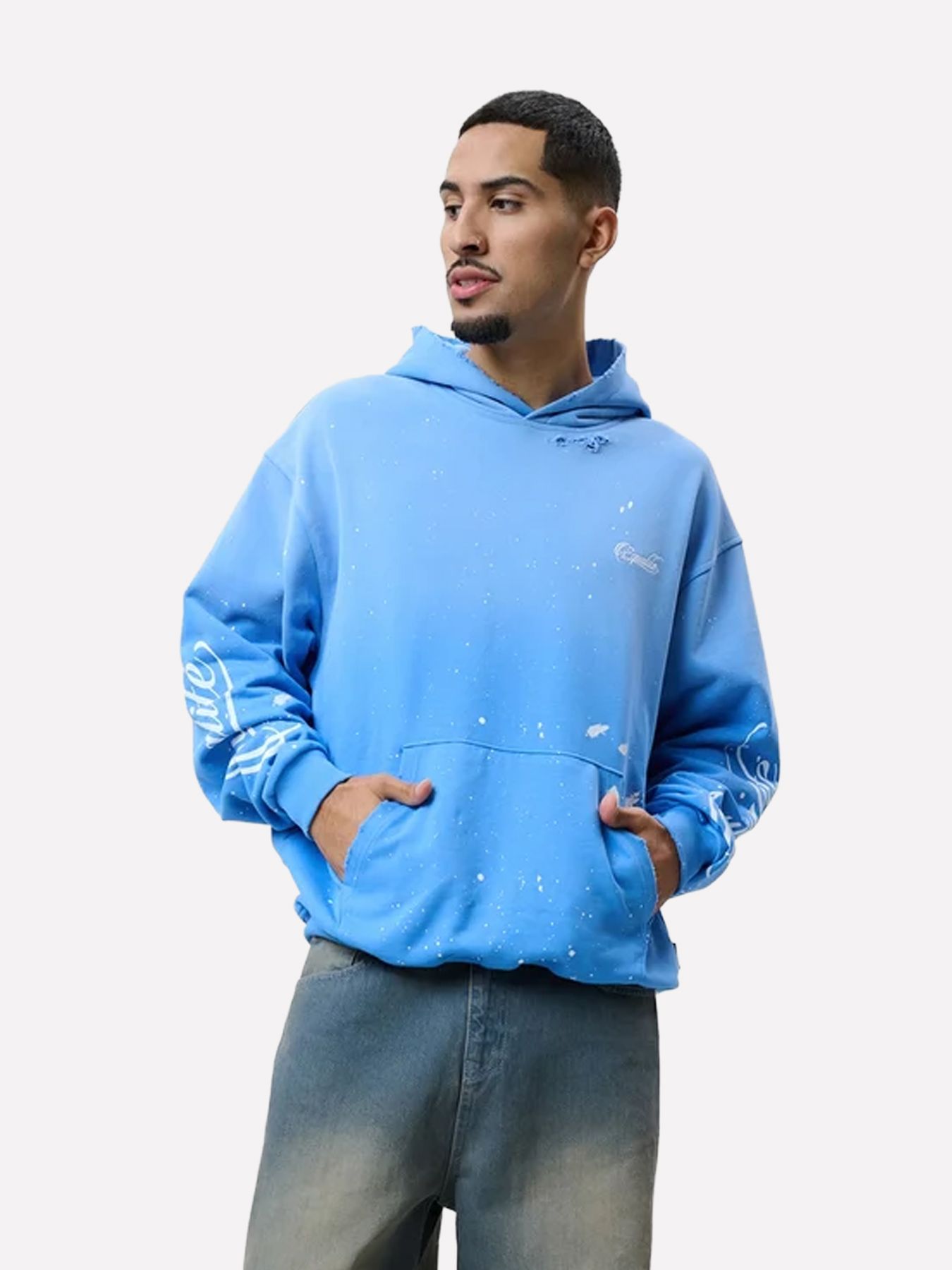 EqualitÃ© Signature paint oversized hoodie Blue 00121712-5020