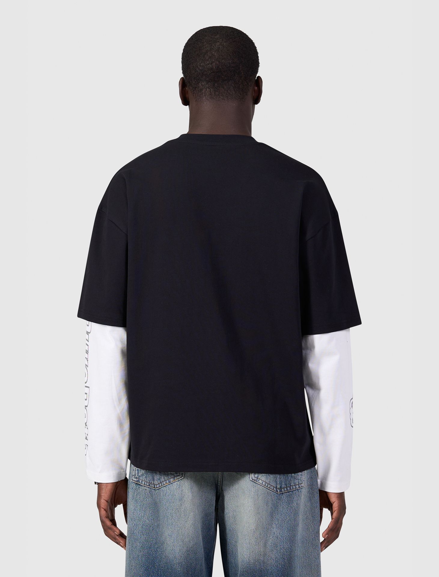 Pure Path Double Layered Monogram Longsleeve T-shirt 02 black 2900173044031