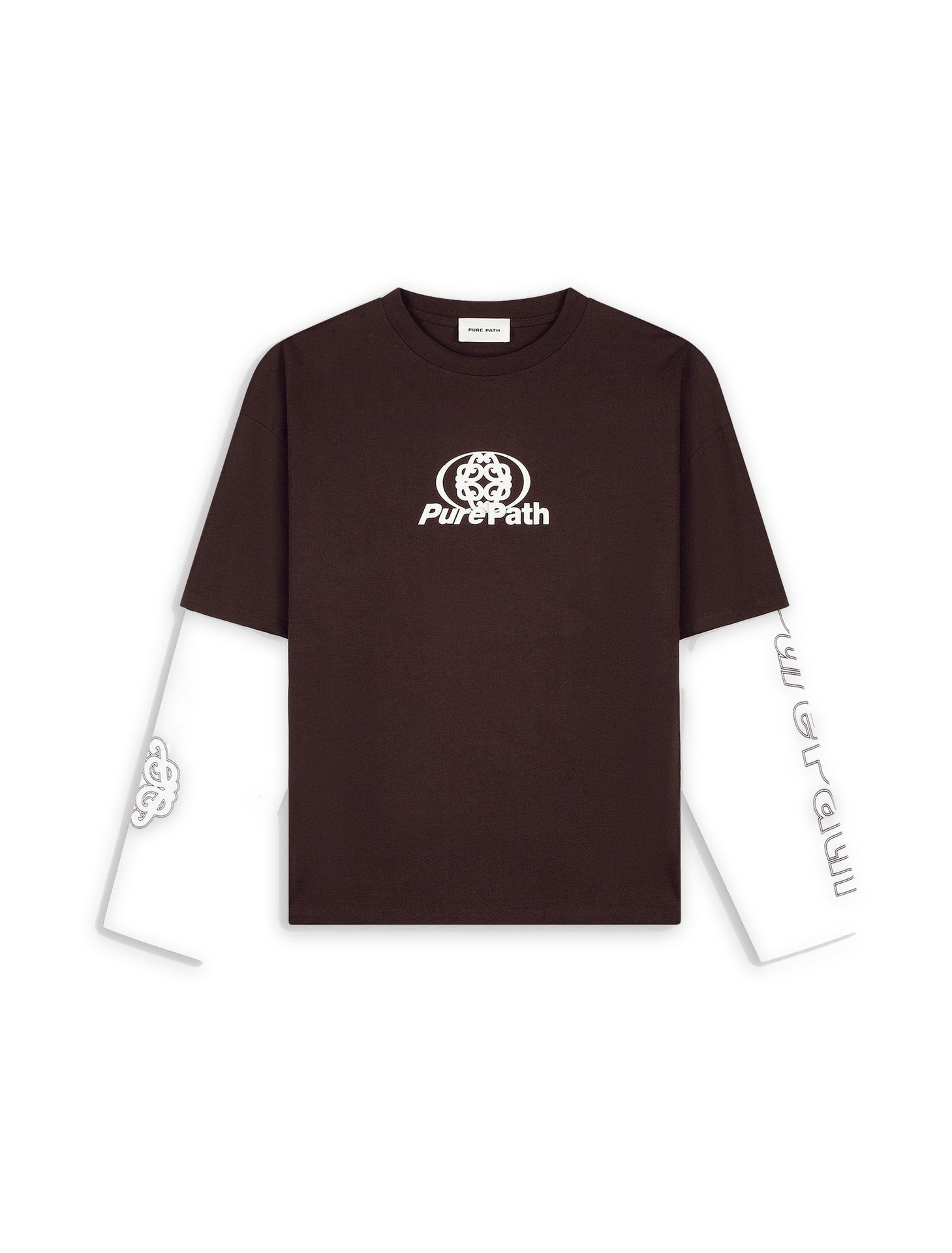 Pure Path Double Layered Monogram Longsleeve T-shirt 96 dark brown 00121986-EKA26015200000012