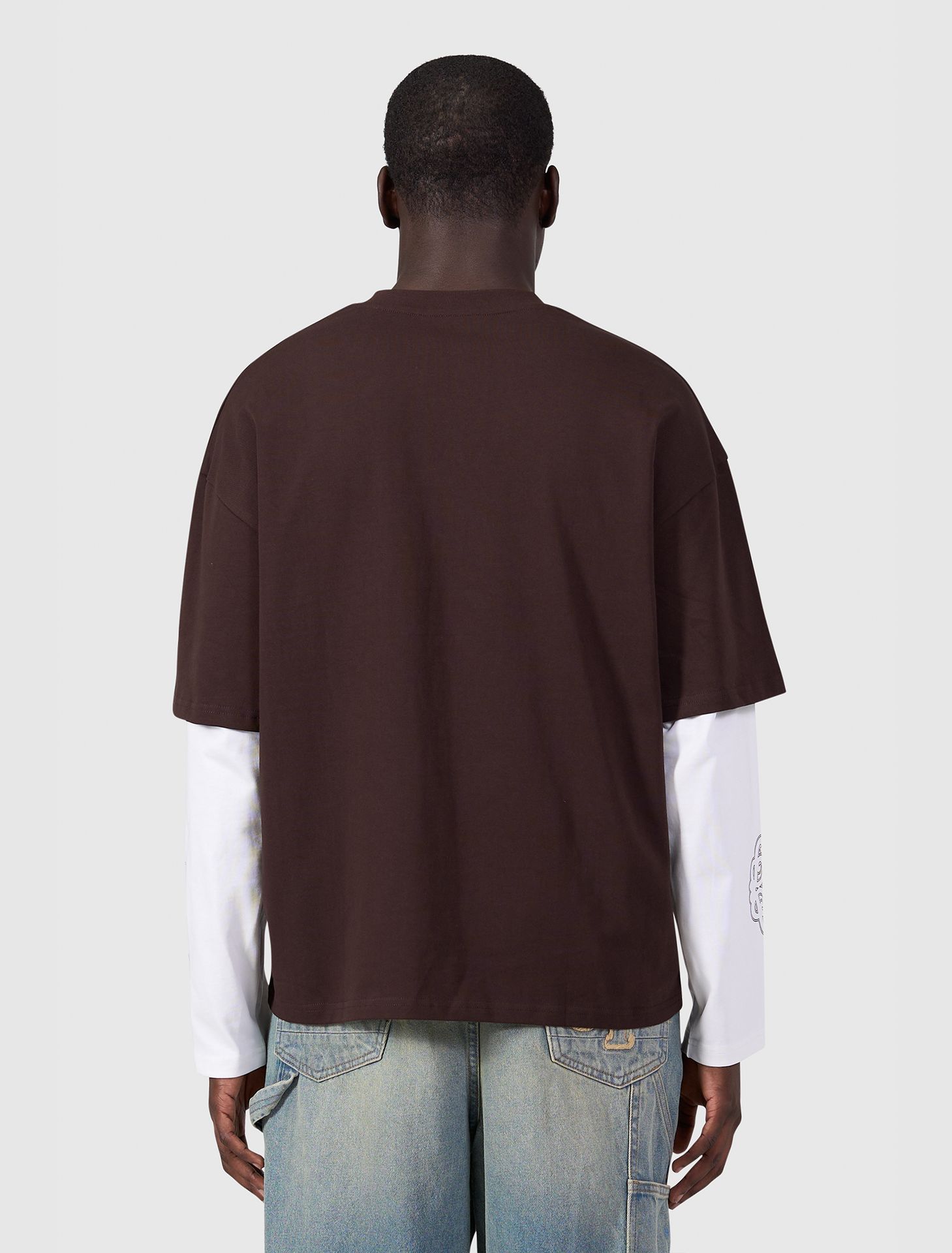 Pure Path Double Layered Monogram Longsleeve T-shirt 96 dark brown 2900173045069