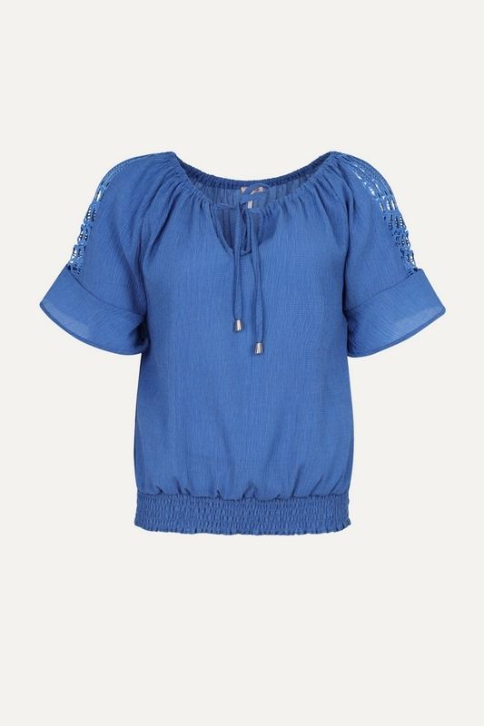 Esqualo Blouse raglan crinkle viscose 600 600 blue 00103957-EKA26009300000013