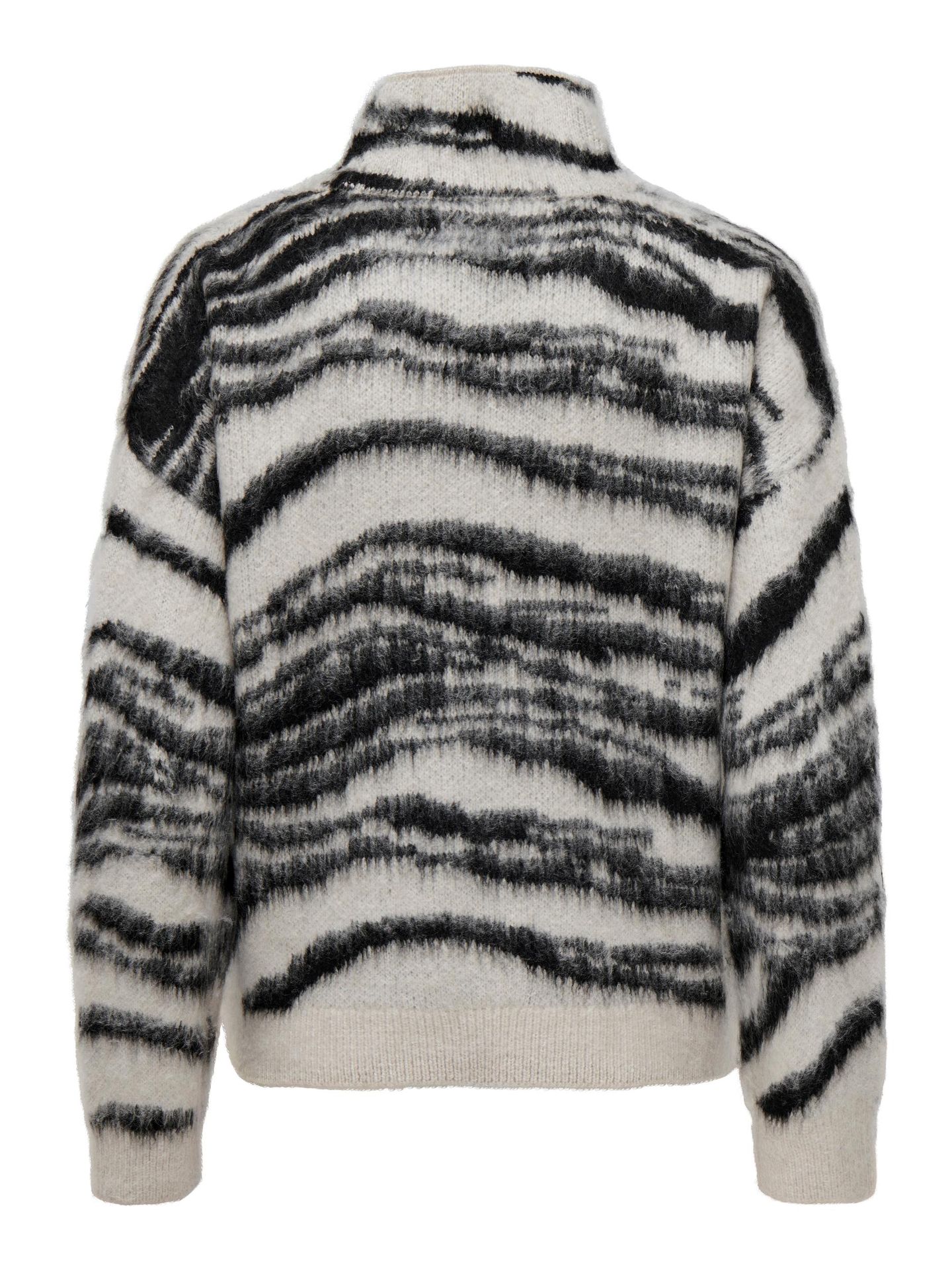 Only ONLWILD LS JQ HIGHNECK CC KNT Moonbeam/Black/Toasted Coconut 2900142993049