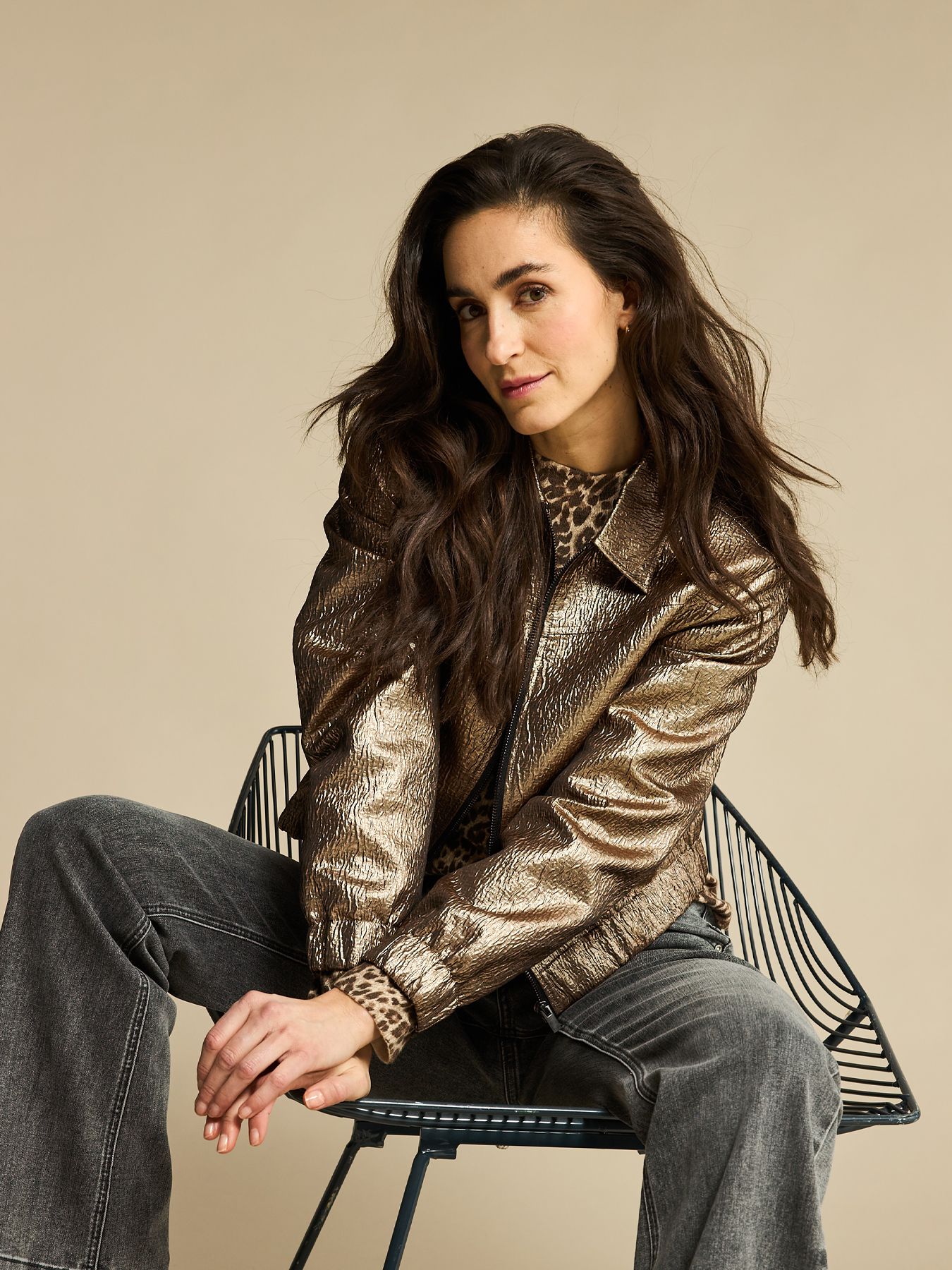 Red Button Bomber Metallic Coppergold431 2900153850058 Red Button Bomber Metallic Coppergold431 2900153850058