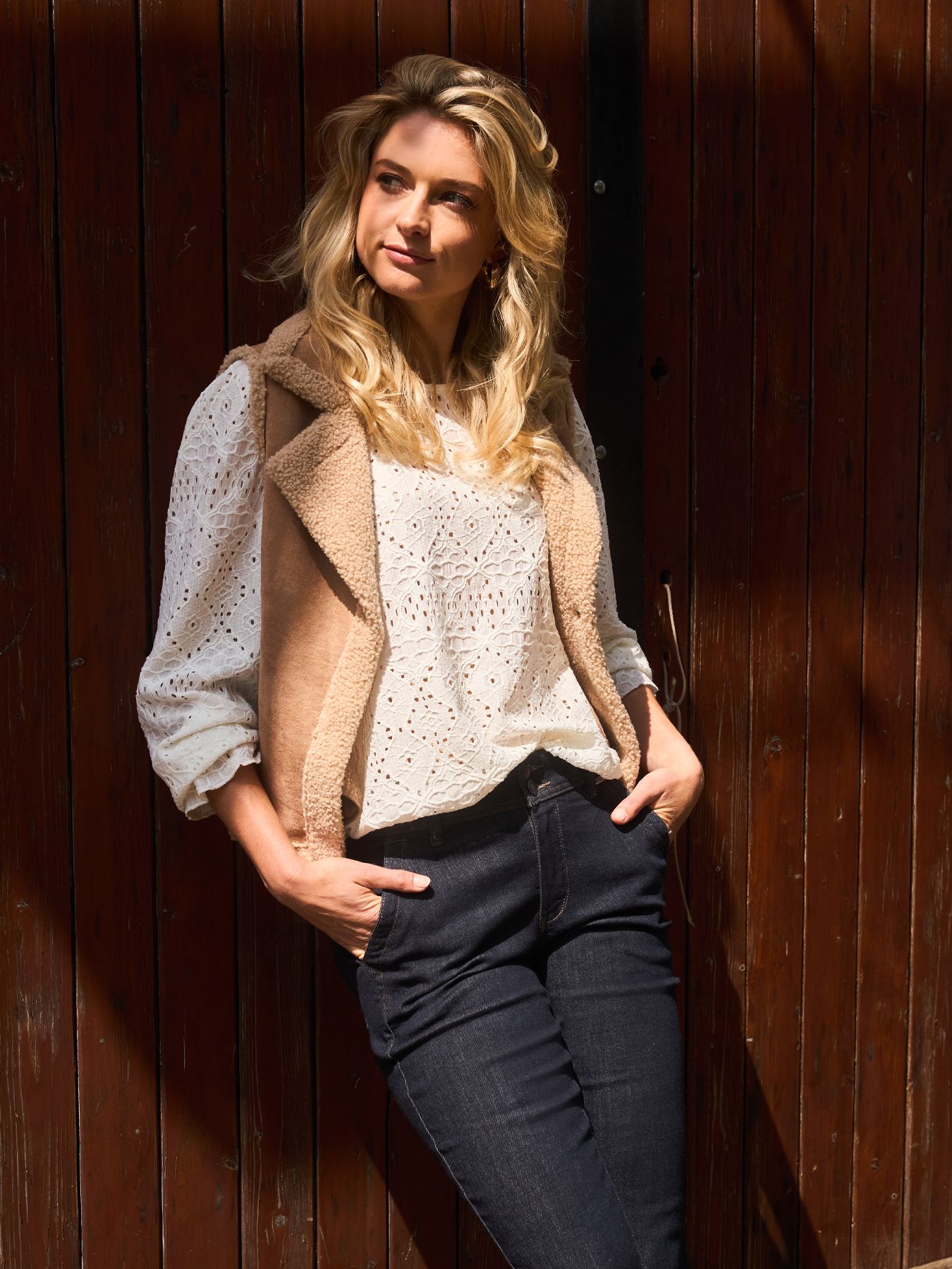 Red Button Teddy Waistcoat Almond115 2900153845047 Red Button Teddy Waistcoat Almond115 2900153845047