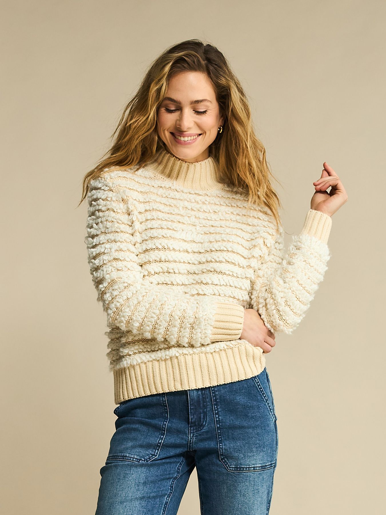 Red Button Sweater with Loops ecru71 2900153870049 Red Button Sweater with Loops ecru71 2900153870049