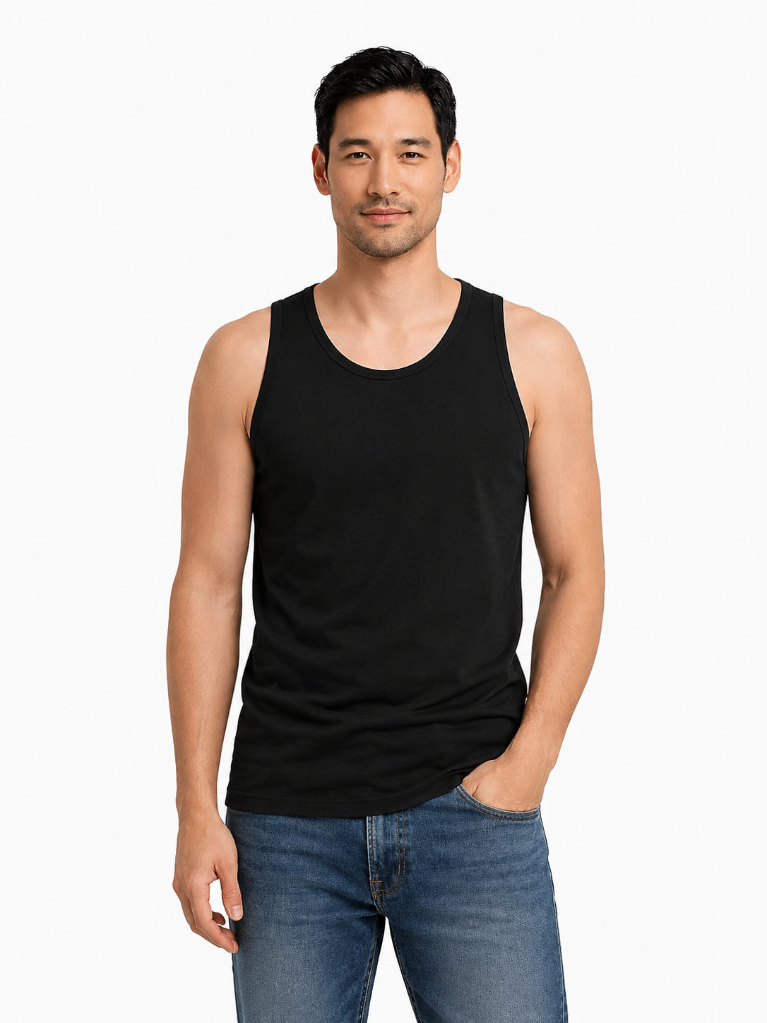 Garage basics SINGLET SEM BOD Zwart 00040738-Z1
