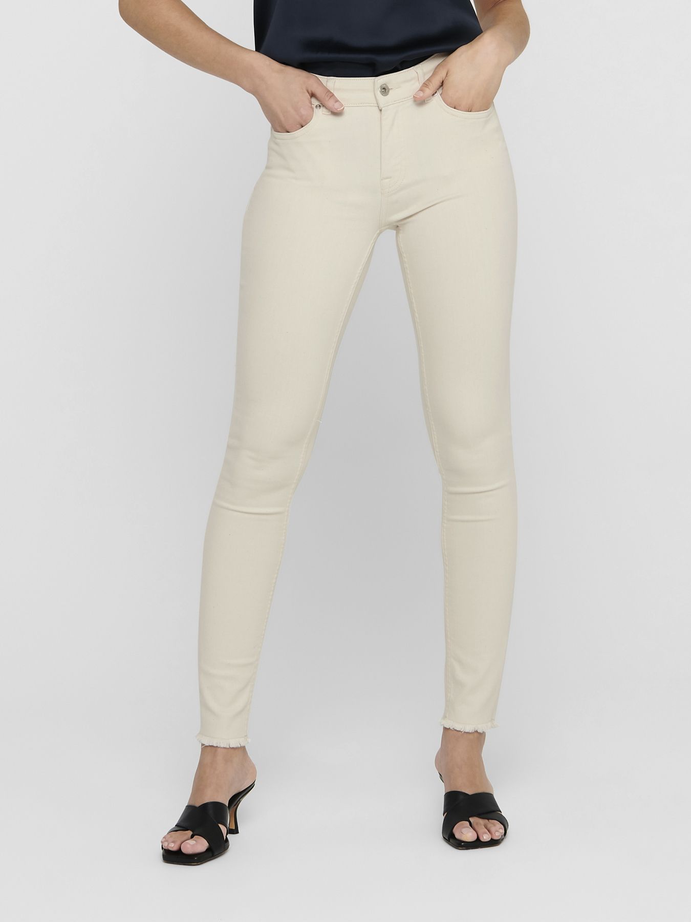 Only ONLBLUSH LIFE MID SK AK  RW  DOT019 - Ecru Ecru 2900125277081