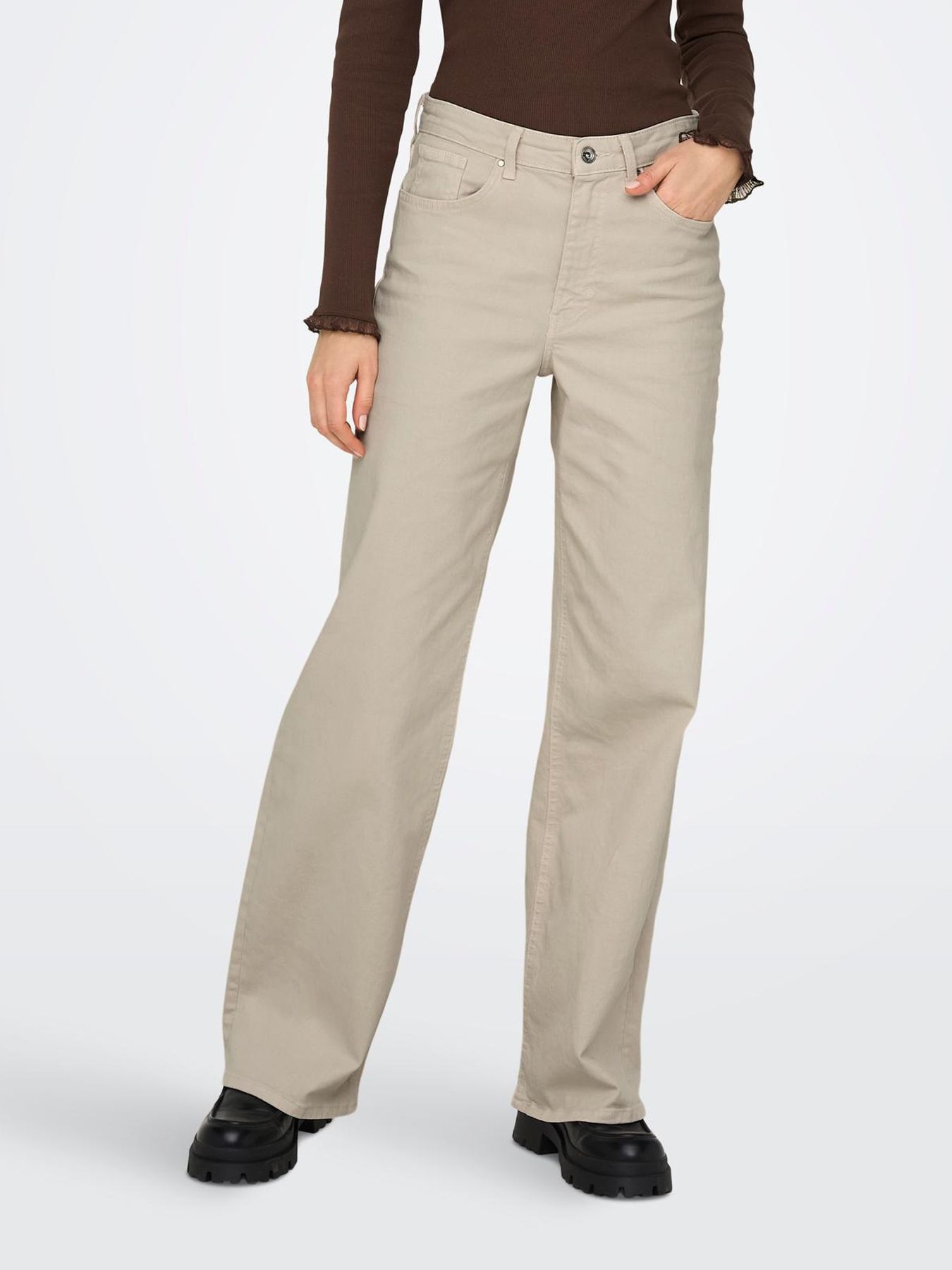 Only ONLJUICY HW WIDE LEG DNM REA NOOS Ecru 00103564-EKA26011400000182