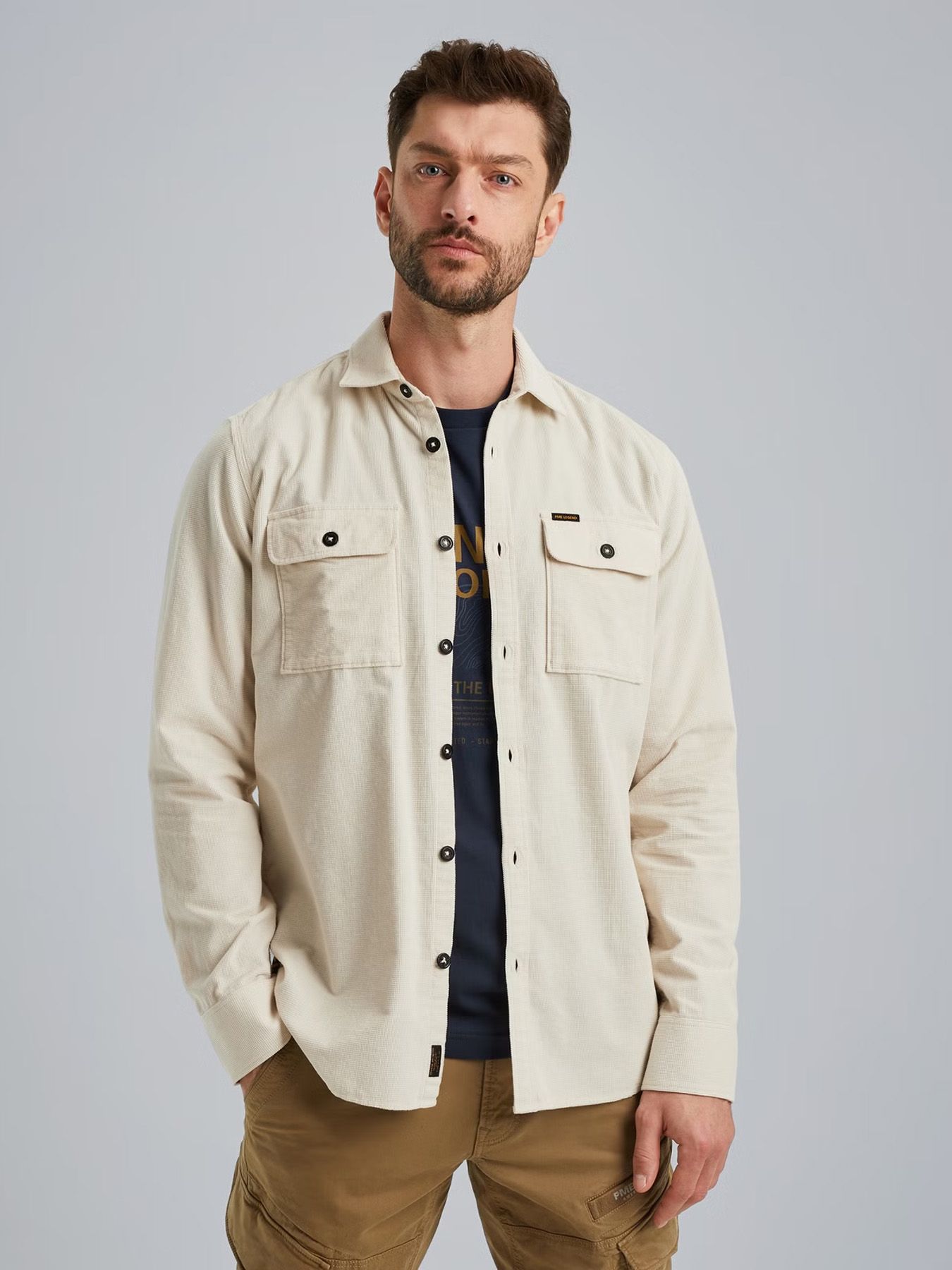 Pme Legend Long Sleeve Shirt Fine Waffle Cord Birch 00108519-7011