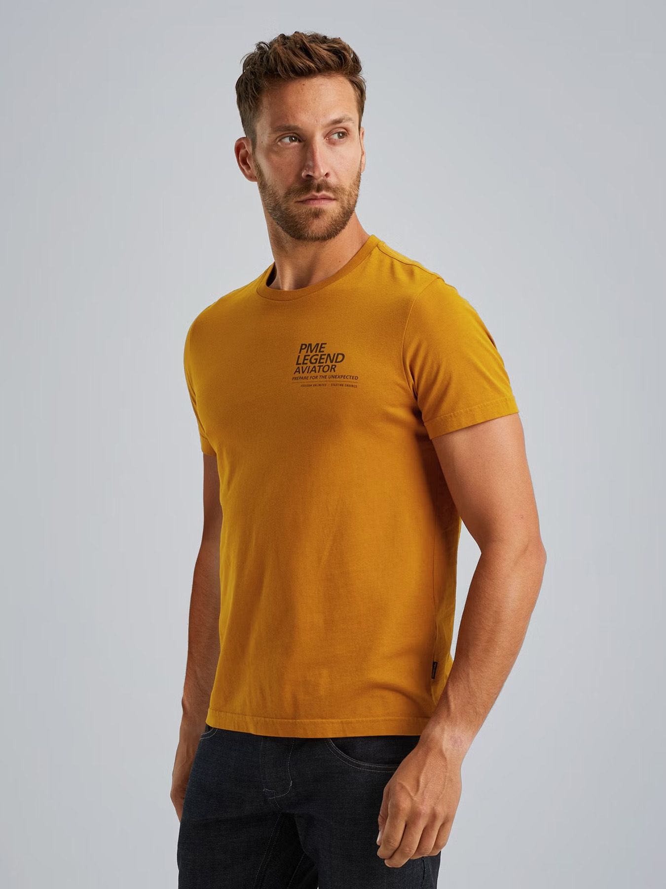 Pme Legend Short sleeve r-neck single jersey Buckthorne Brown 00108527-1119