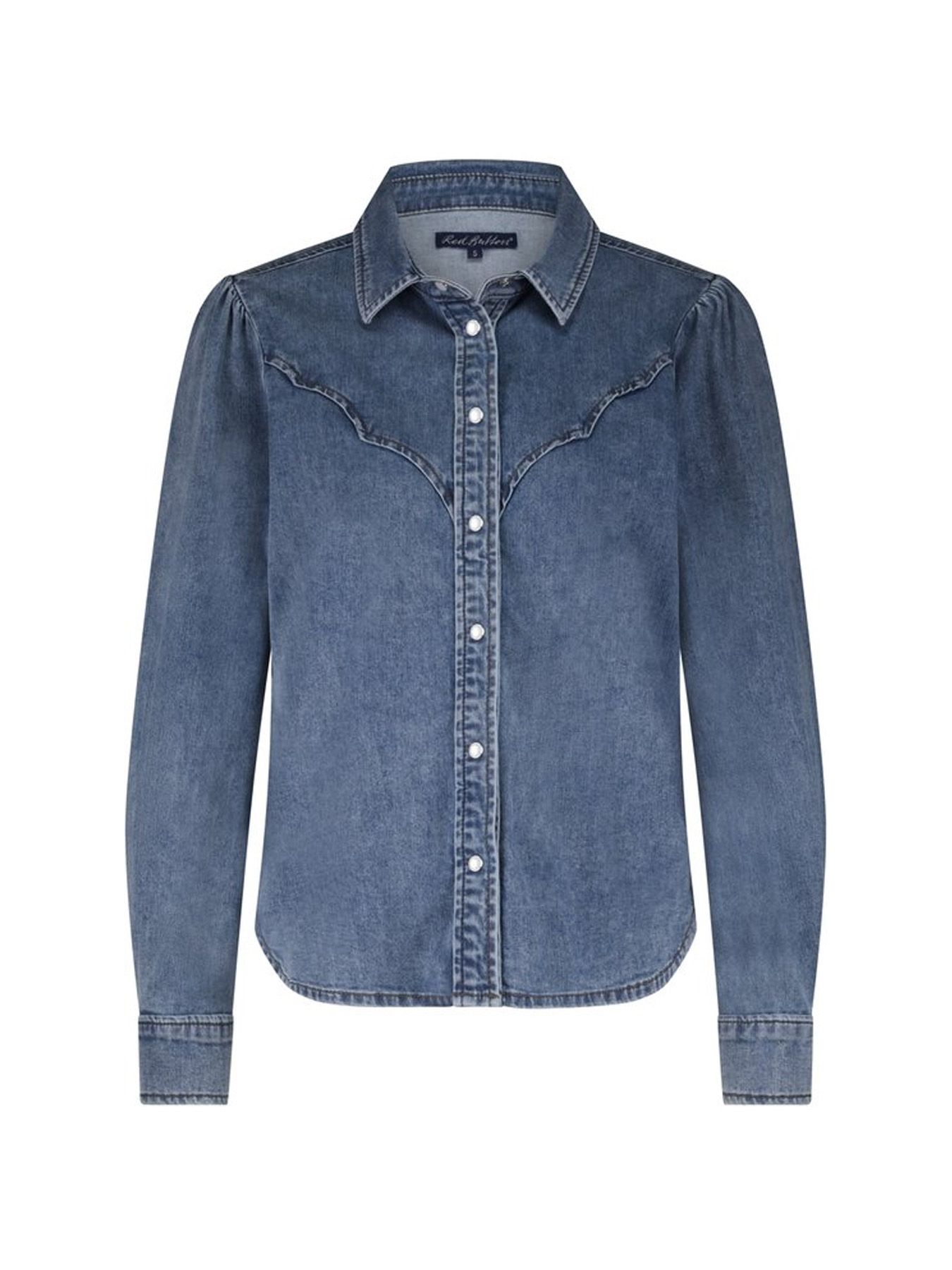 Red Button Victoria Blouse Denim midstone189 00111830-EKA26007300000025