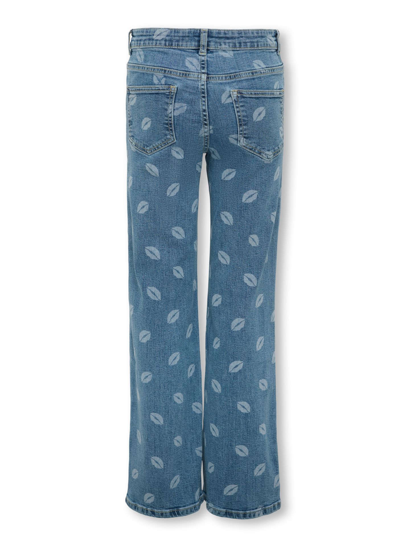 Only KOGJUICY WIDE LEG LIP PRINT DNM Medium Blue Denim/NAS365 2900154175037