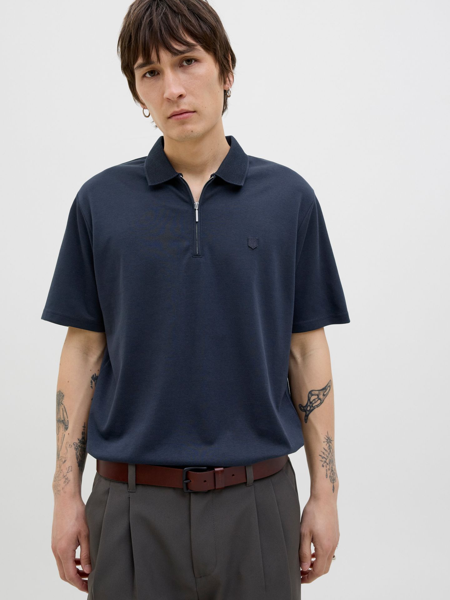 Jack & Jones jprrodney zip polo  Night Sky 2900157632063