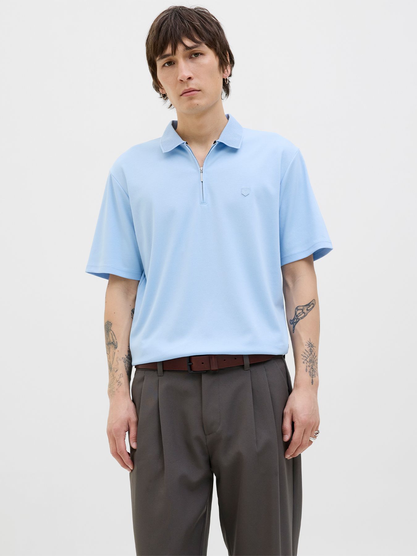 Jack & Jones jprrodney zip polo  Blue 00113875-9FJ