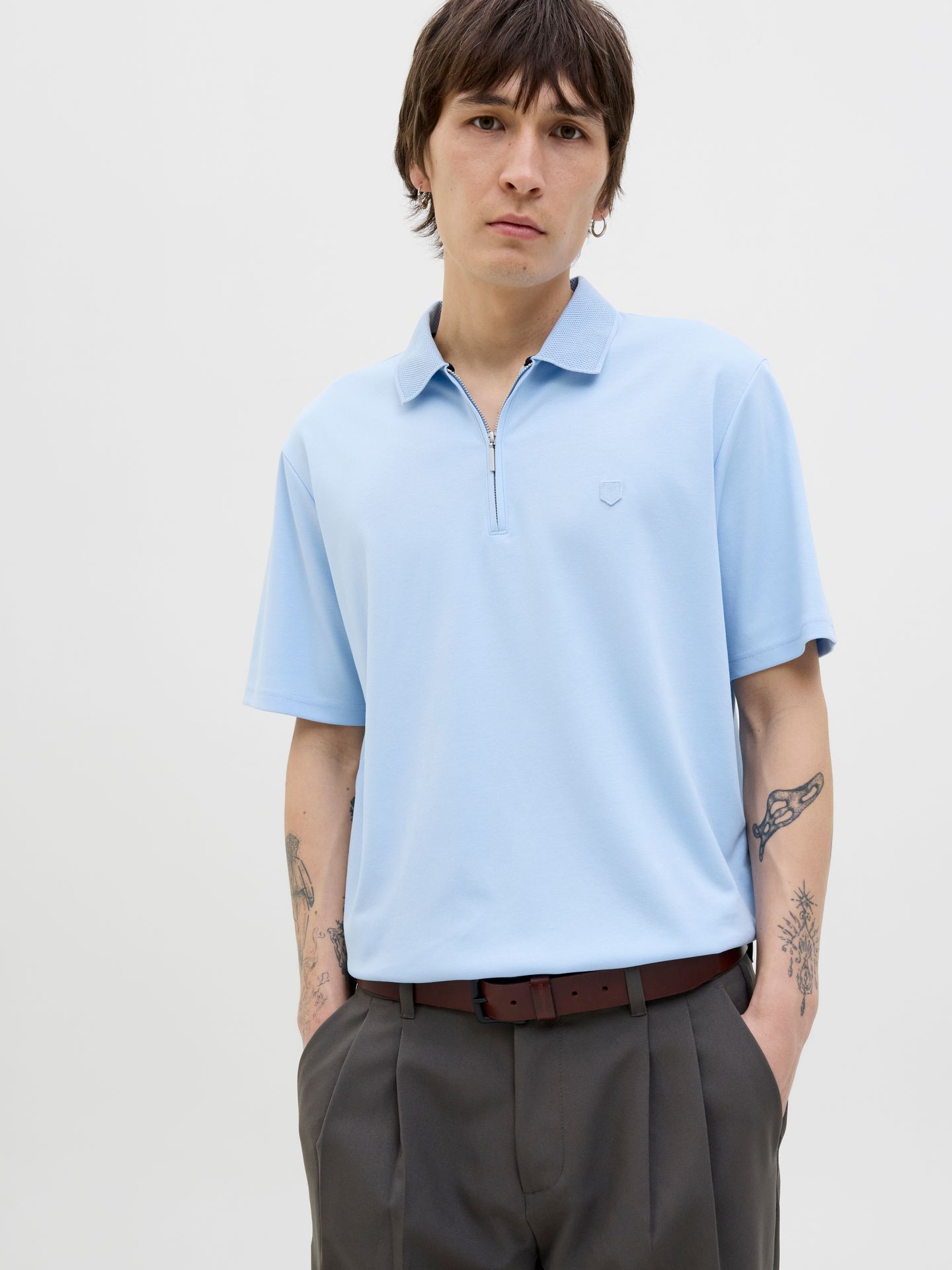 Jack & Jones jprrodney zip polo  Blue 2900157633060