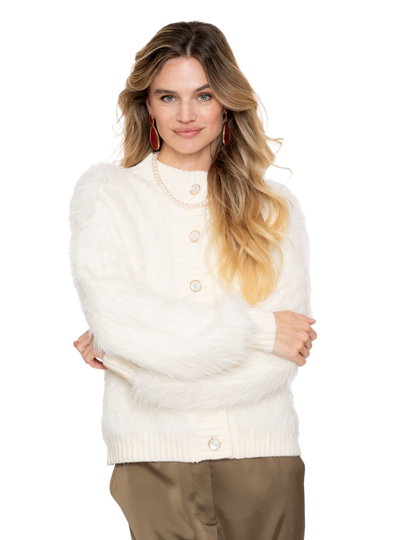 geisha Cardigan furry 10 off-white 00114198-EKA26013800000046 geisha Cardigan furry 10 off-white 00114198-EKA26013800000046