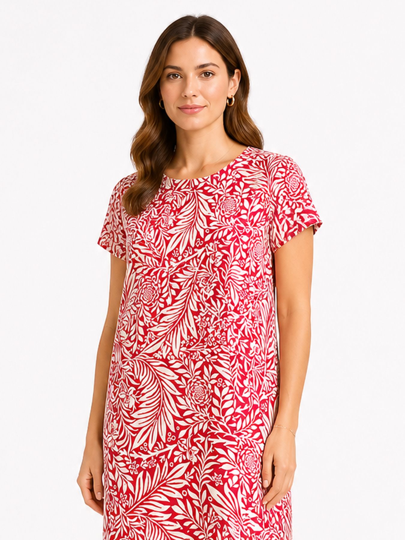 Fransa FRAMY DR 5 PINK WHITE PALM FLORAL 2900160919038
