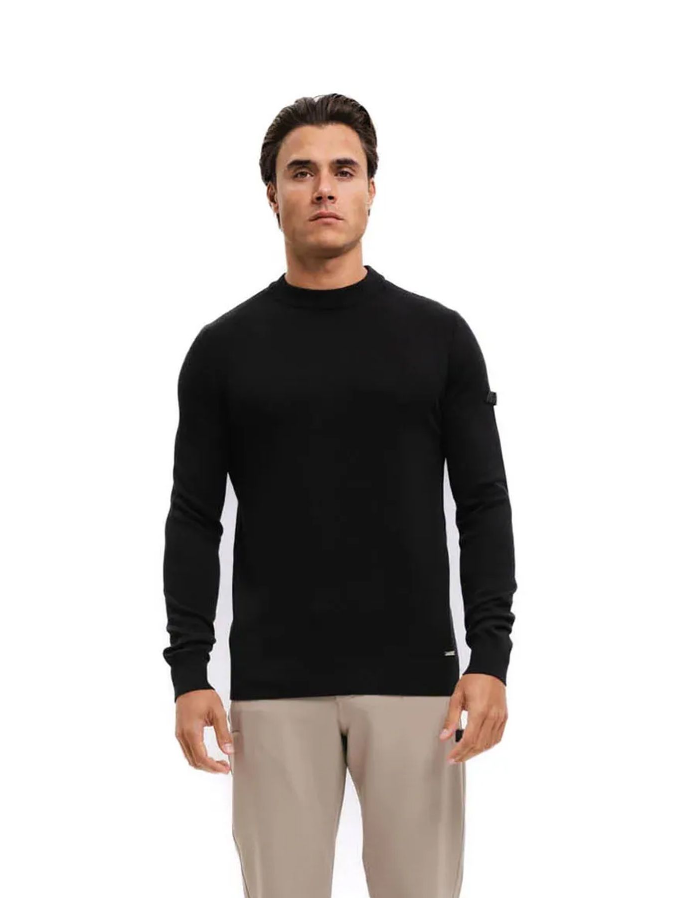 Malelions Men Knitted crewneck Black 00115788-BLC Malelions Men Knitted crewneck Black 00115788-BLC