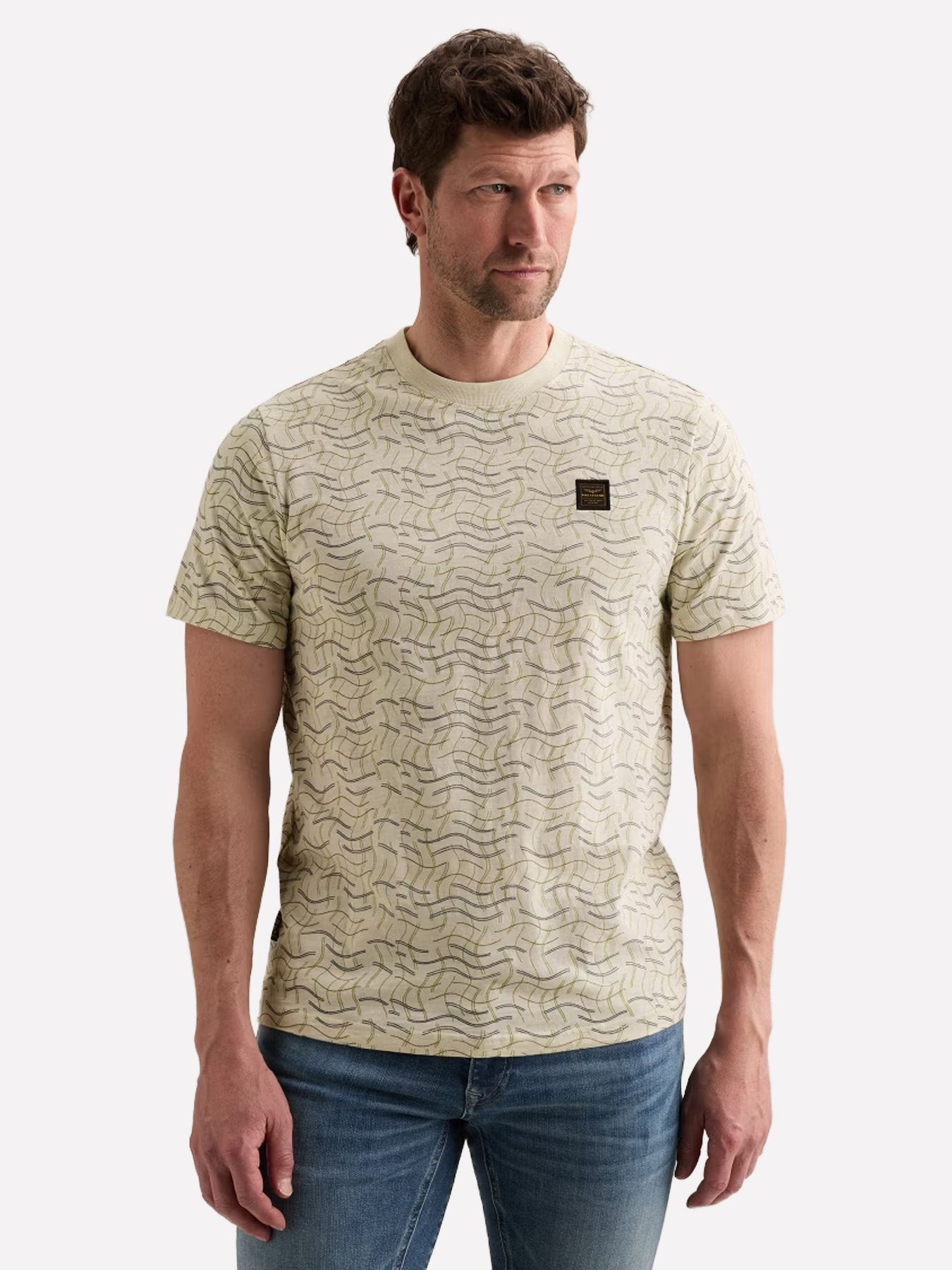 Pme Legend Short sleeve r-neck slub jersey ao Bone White 00115832-7013