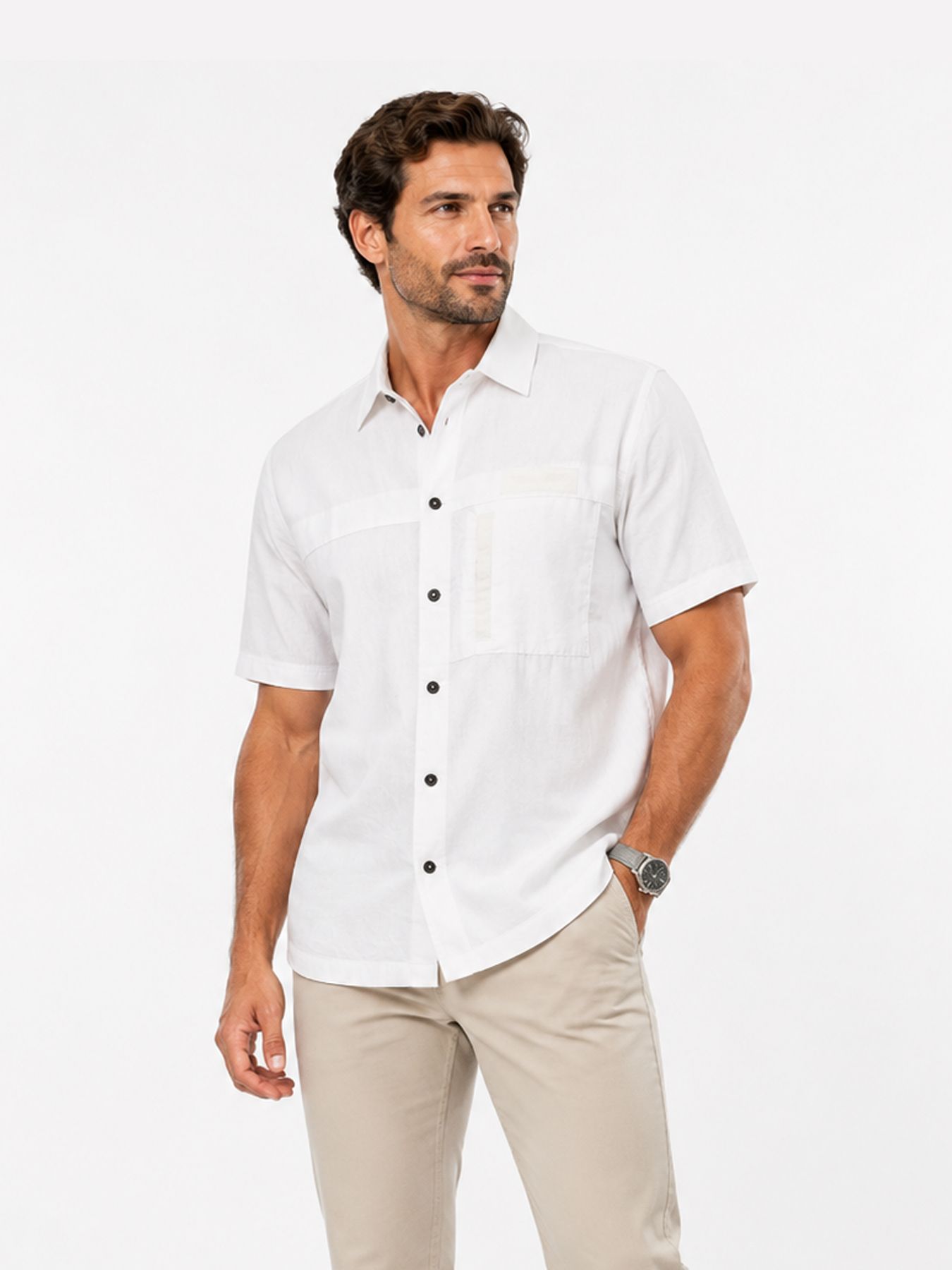 Pme Legend Short Sleeve Shirt Cotton/linen ga Bright White 00115850-7003