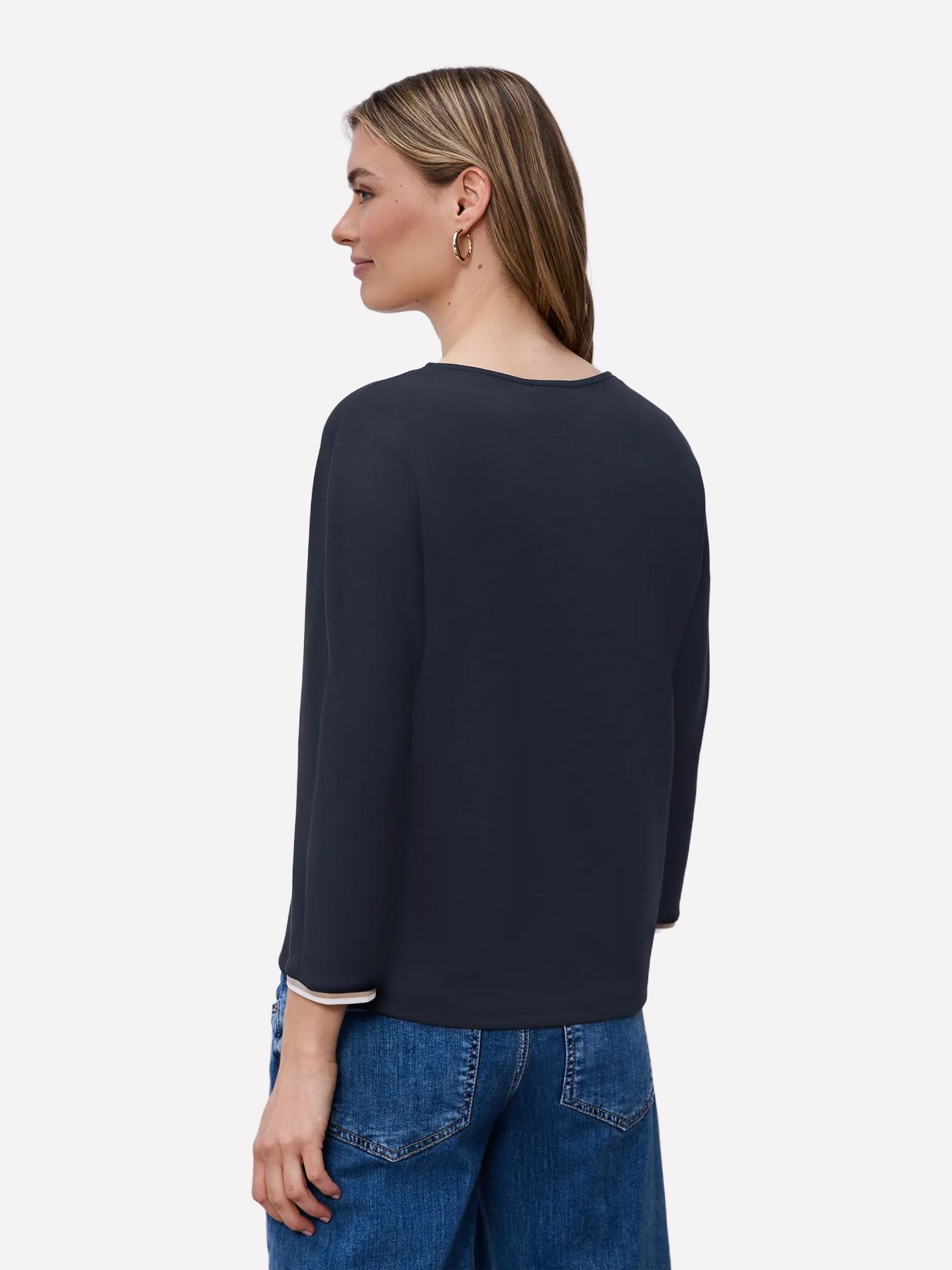 Street-One A324793 shirt w.striped panel shadowed navy 2900161691032