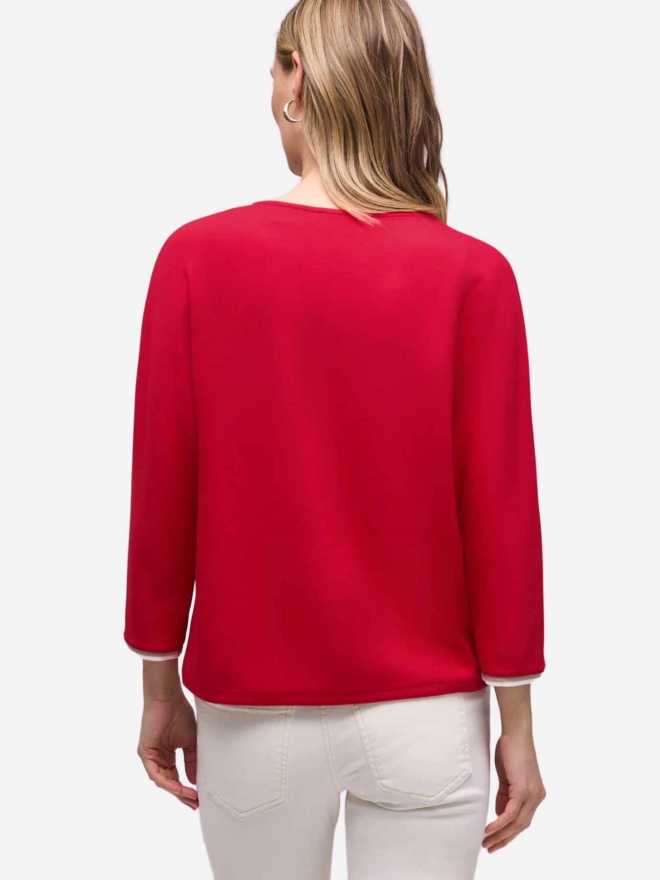 Street-One A324793 shirt w.striped panel salsa red 2900161692046