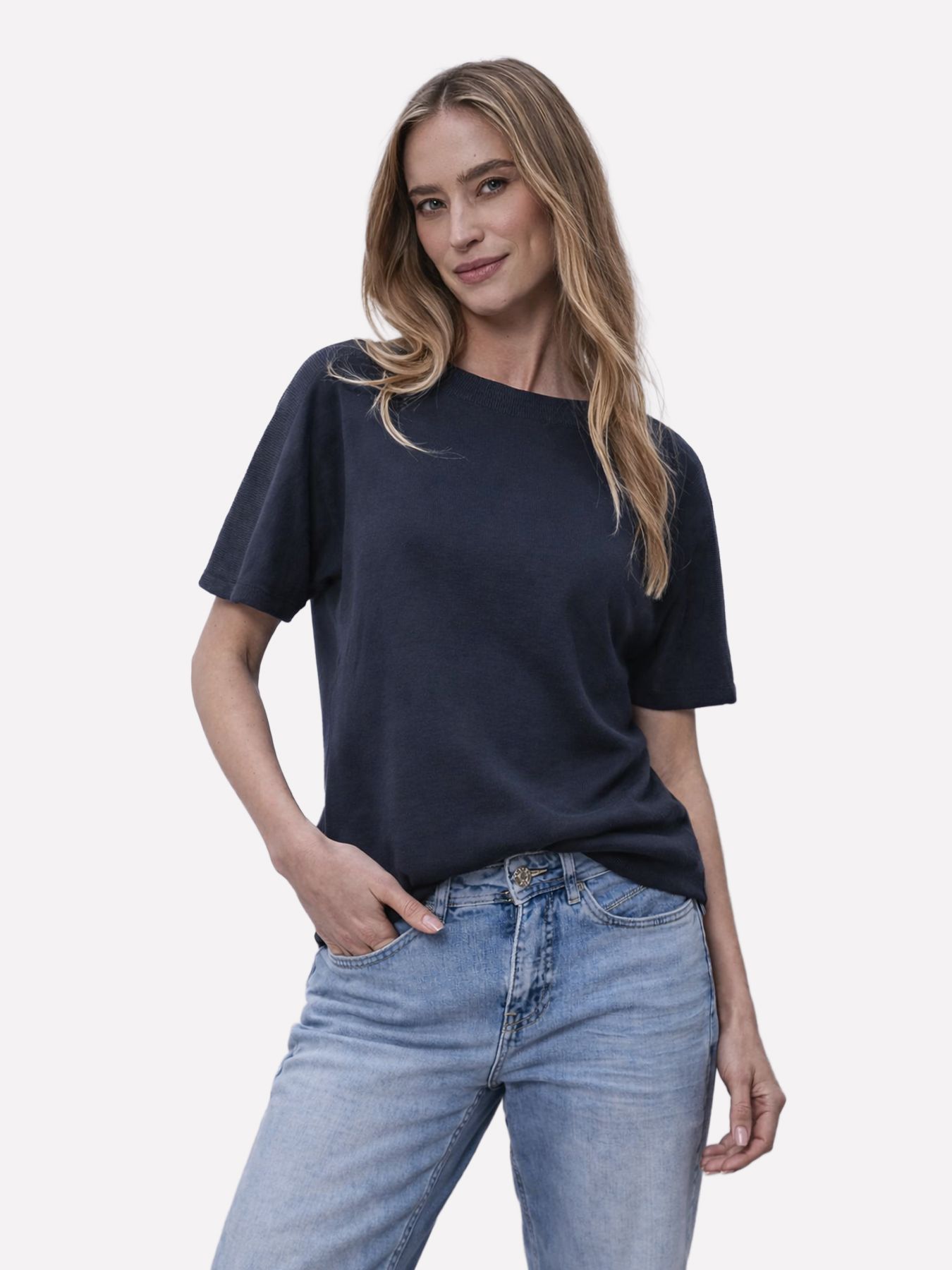 Street-One A324783 LTD QR u-boat shirt w.rib c shadowed navy 00116001-EKA19000200000860