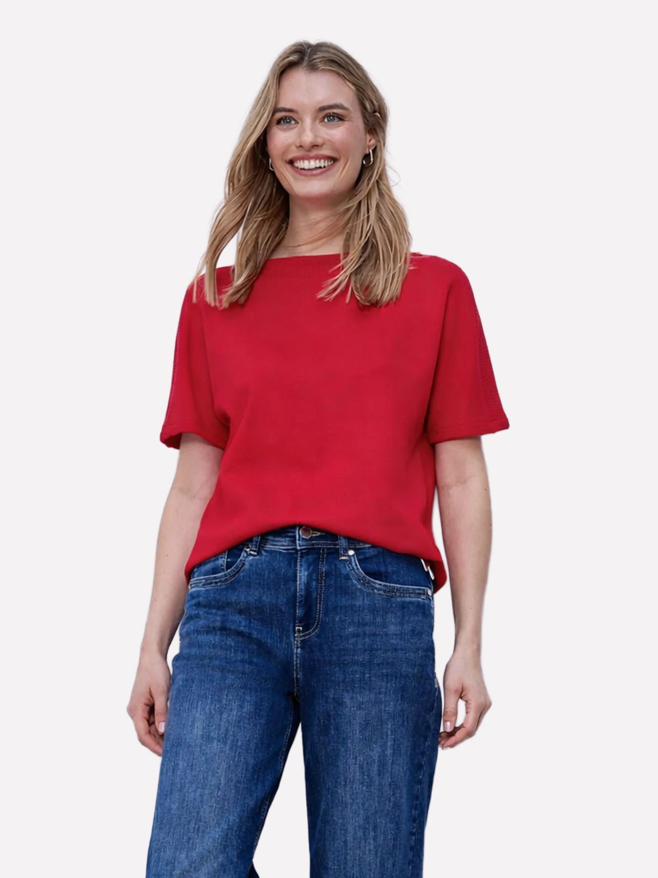 Street-One A324783 LTD QR u-boat shirt w.rib c salsa red 00116001-EKA19000200000925