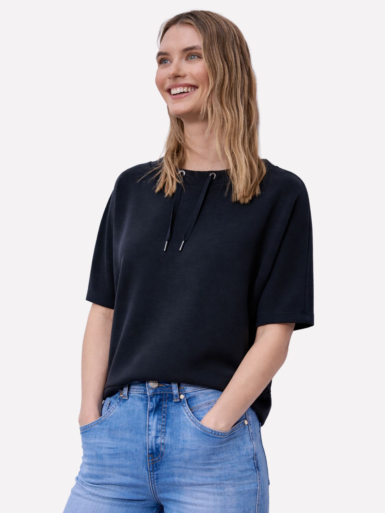 Street-One A324797 LTD QR silk look shirt w.dr shadowed navy 00116003-EKA19000200000860