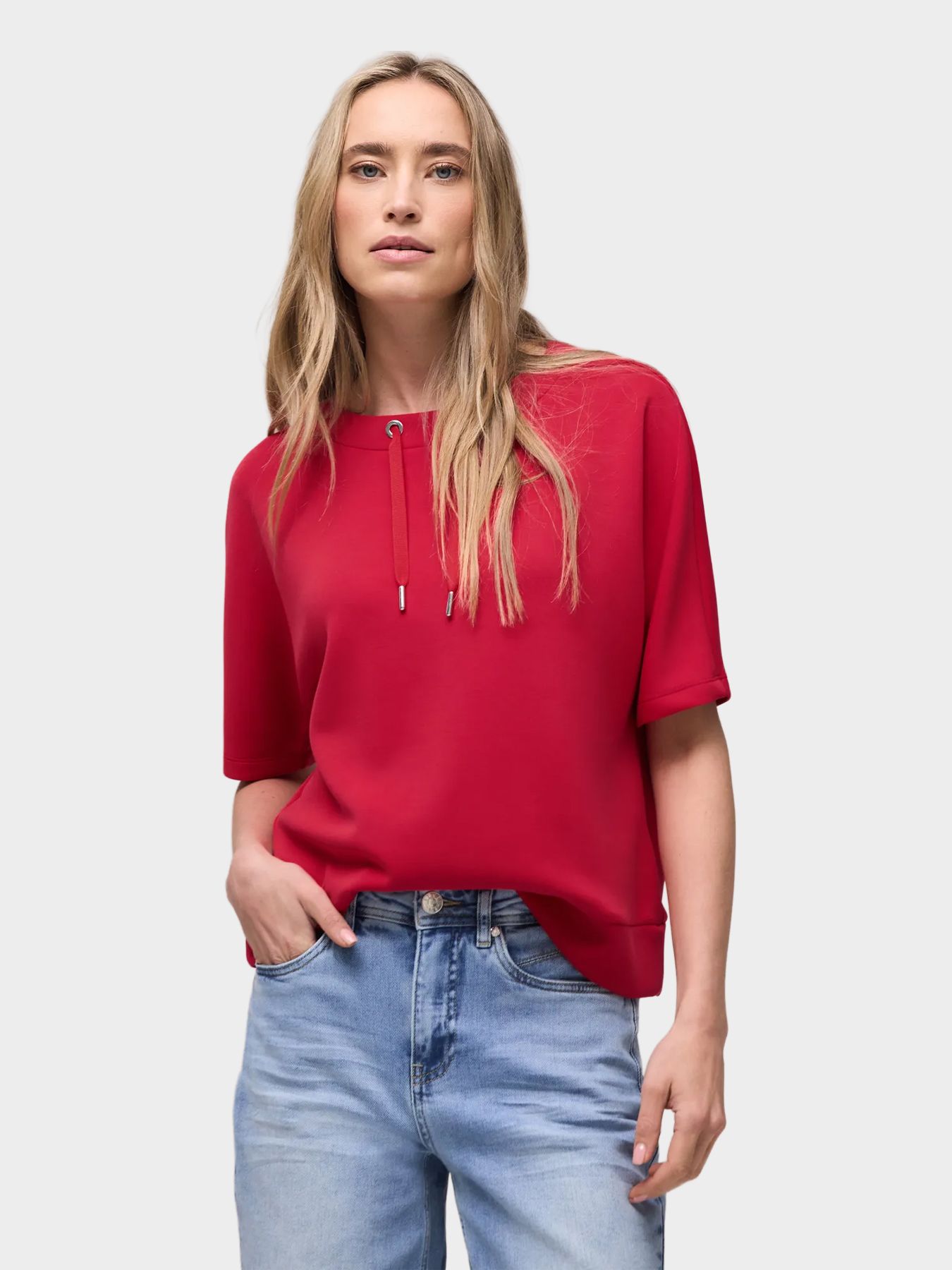 Street-One A324797 LTD QR silk look shirt w.dr salsa red 00116003-EKA19000200000925