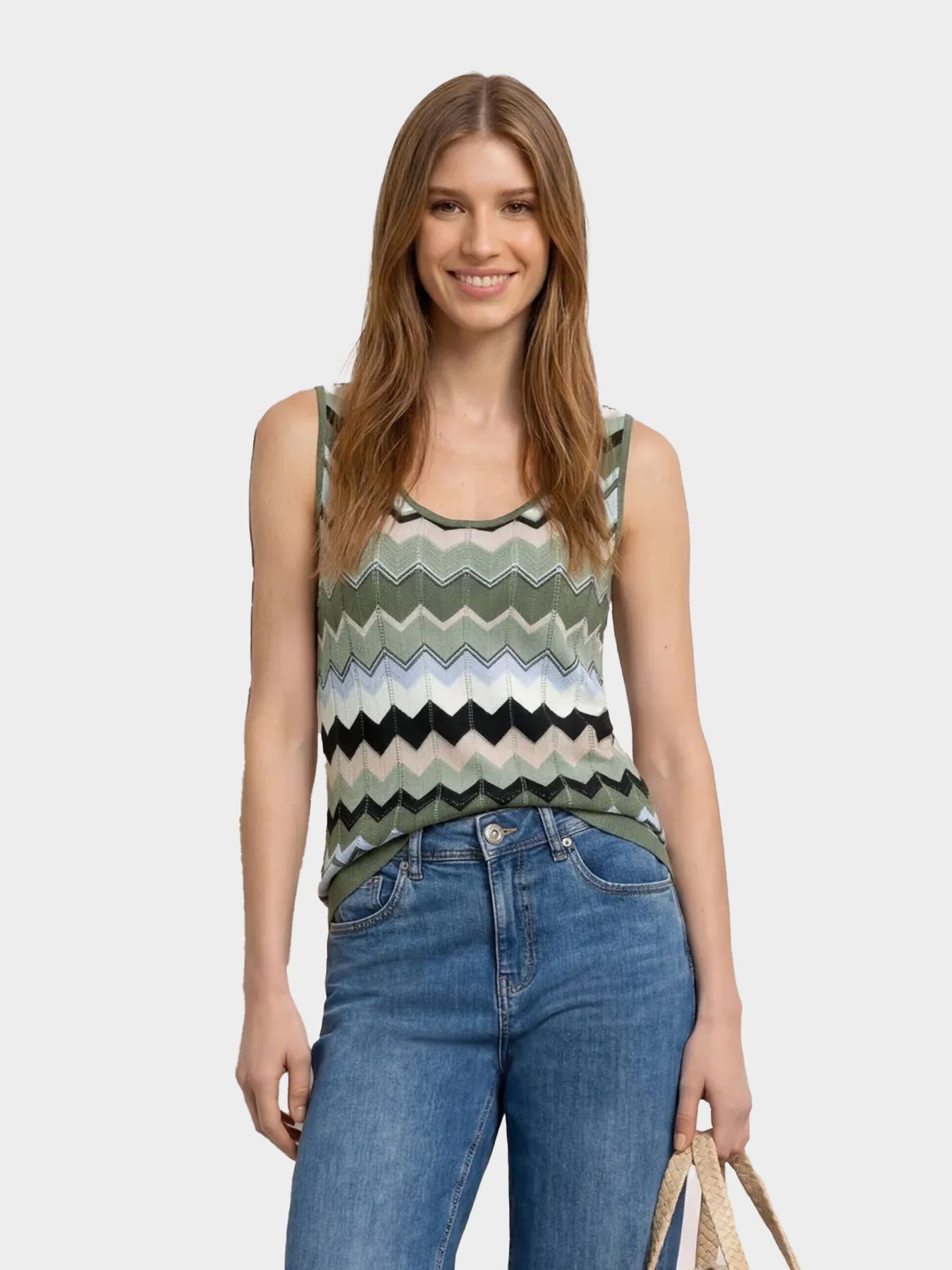 Street-One A303871 multicolor zig-zag top deep bound green 00116339-EKA19000200000971