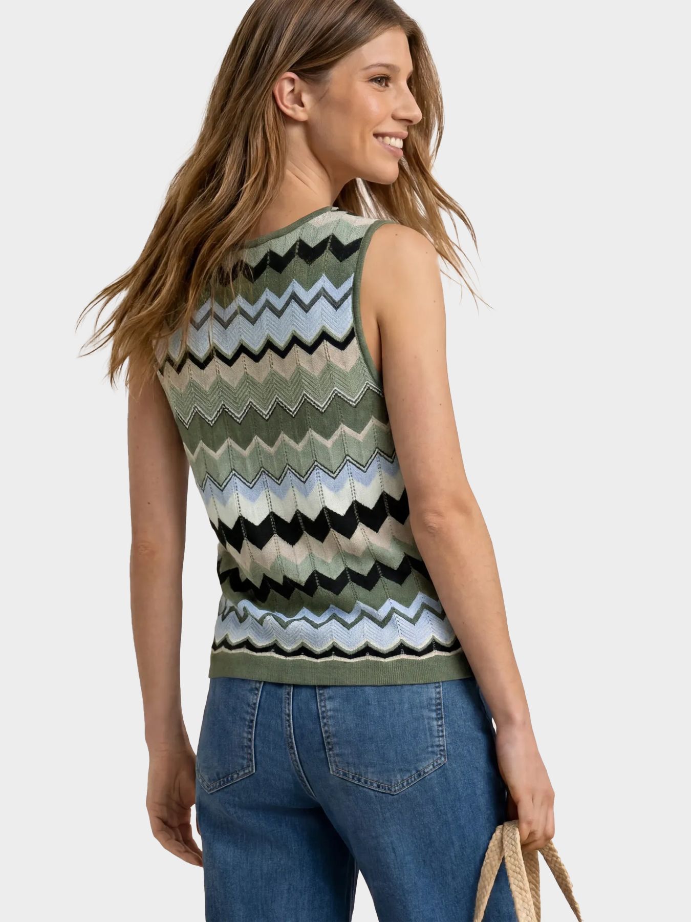 Street-One A303871 multicolor zig-zag top deep bound green 2900162435048