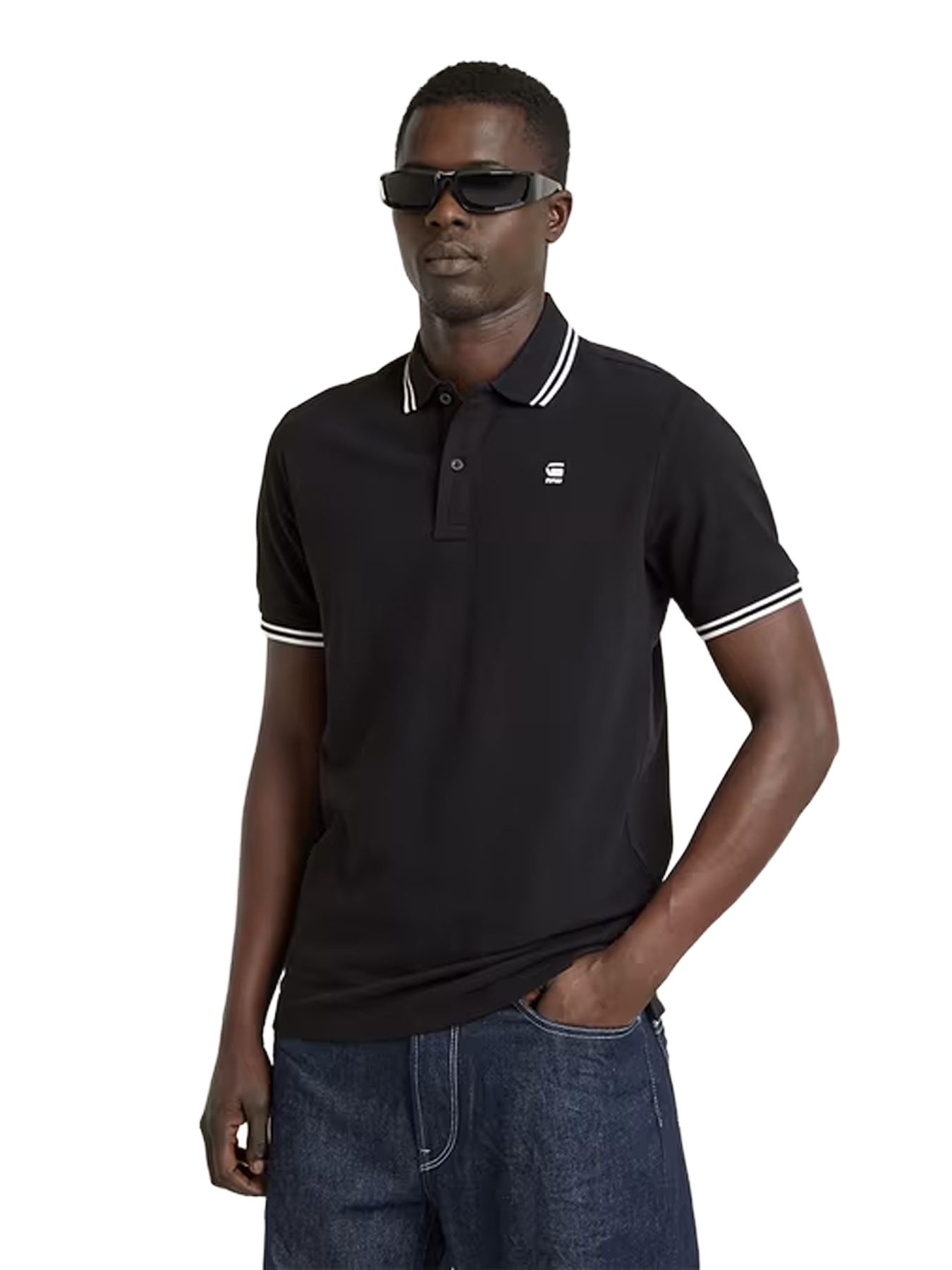 G-star Raw Dunda slim stripe polo s\s 6484 dk black 2900162662079
