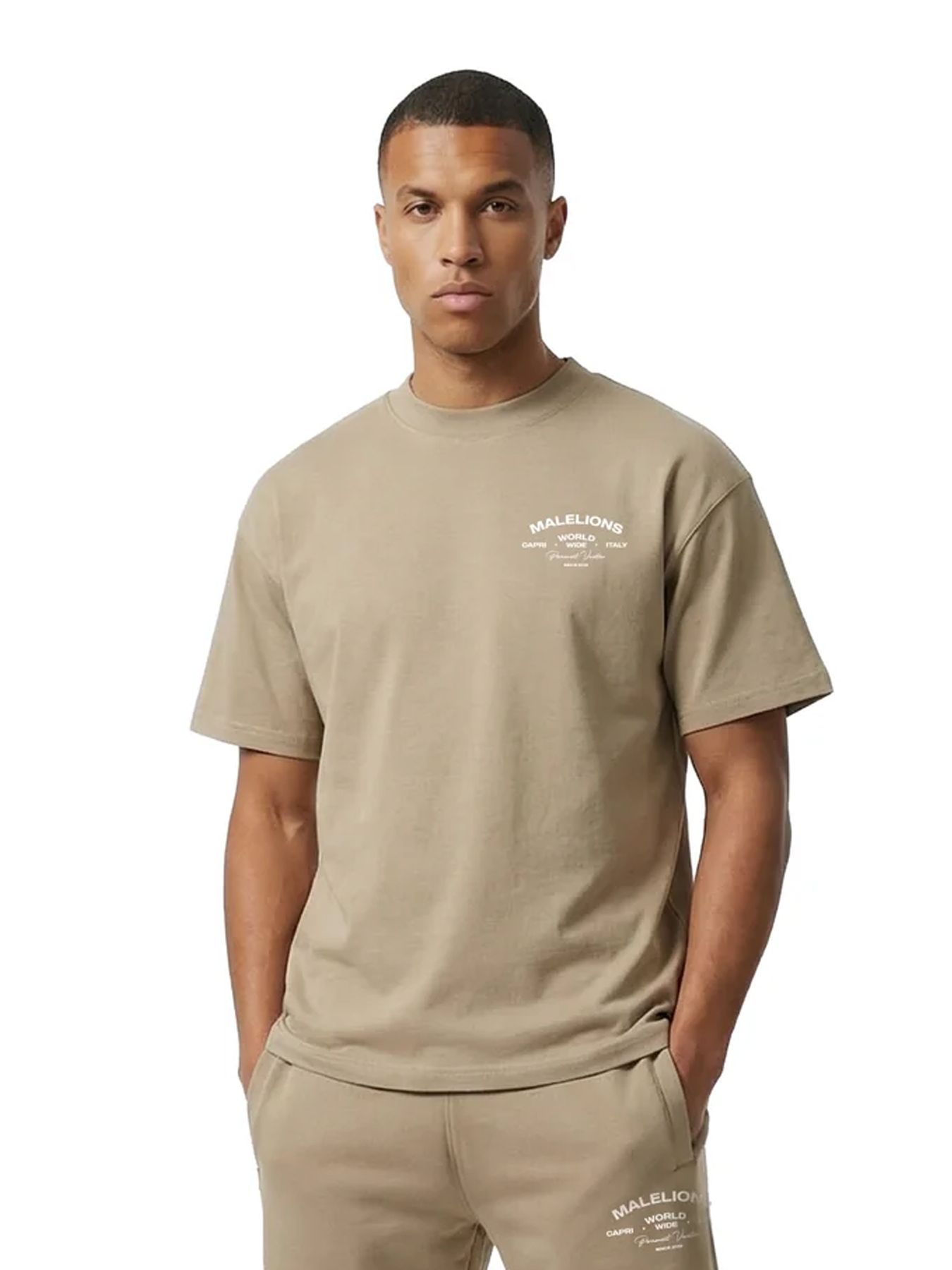 Malelions Malelions Men Permanent Vacation T-Shirt 50013 sage brown 00116553-EKA26010700000009